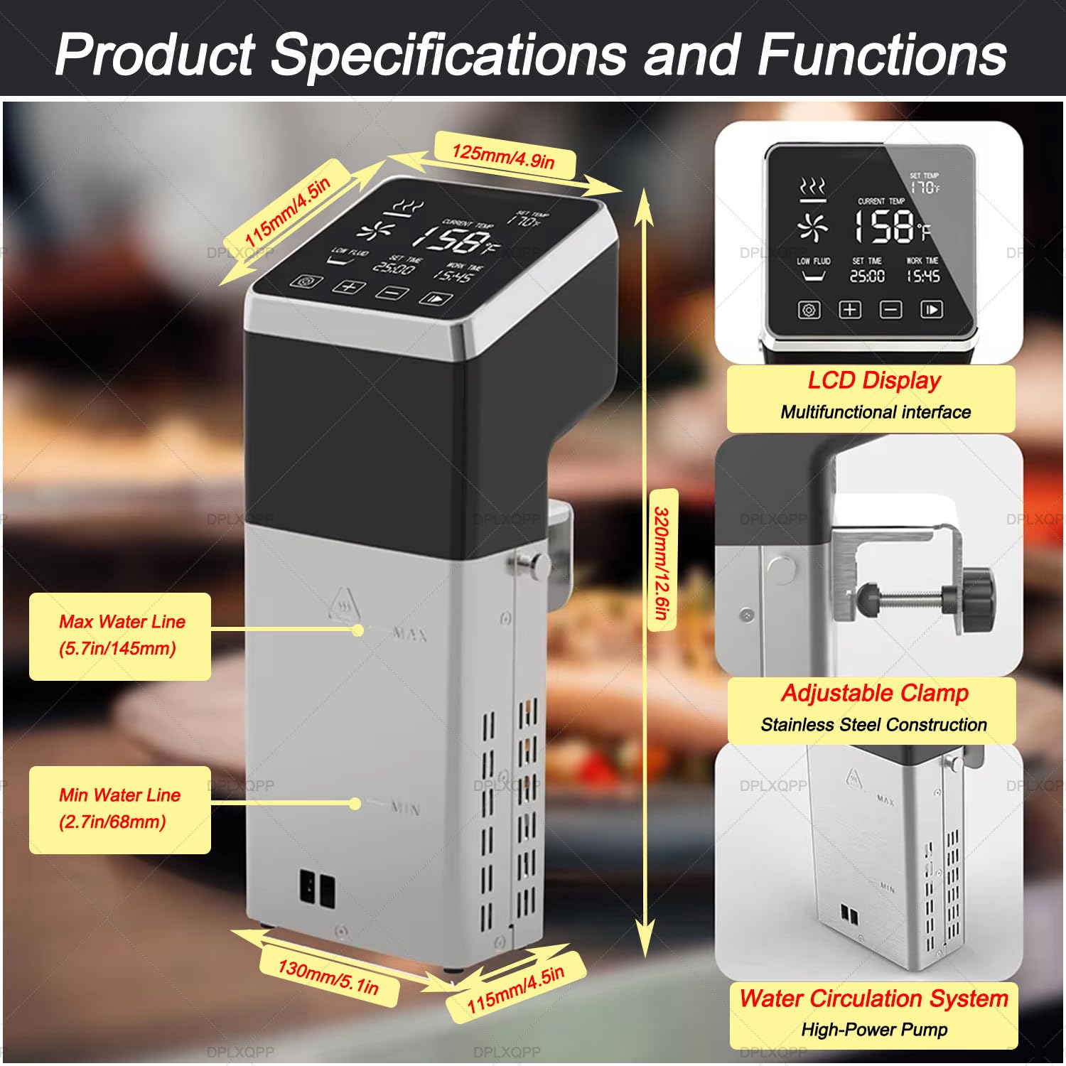 Máquina Sous Vide 1600w De Alta Potencia para Cocinas Comerciales,Calentamiento Rápido En Baño María 70l,Control Preciso ±0.1°c,Ideal para Restaurantes con Alto Volumen