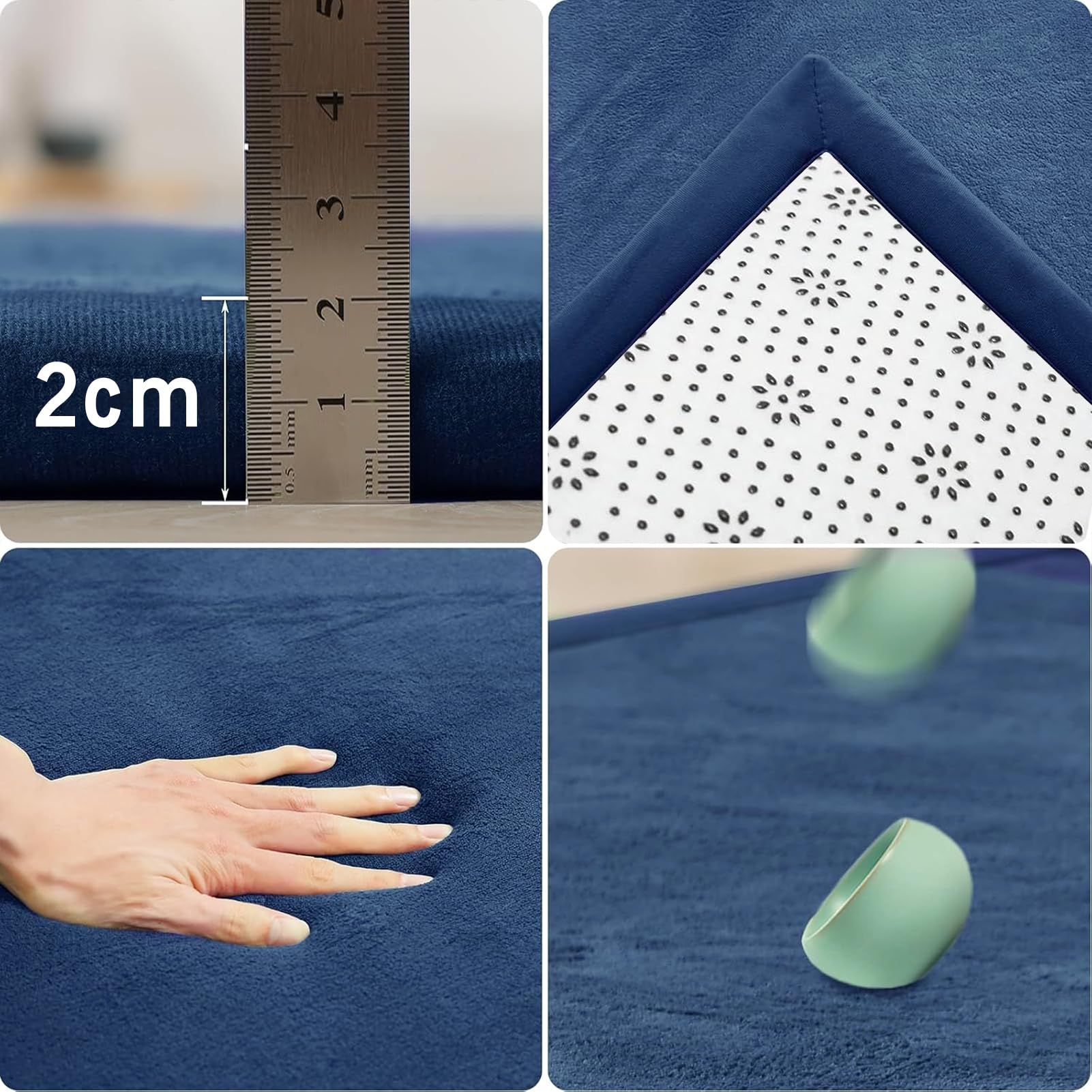 Tappetino da Gioco per Bambini in Velluto di Corallo Spesso 2cm Tappeto for Gattonare e Giocare, Antiscivolo per Bambini e Neonati, Tappetino per Bambini 200 x 200 cm