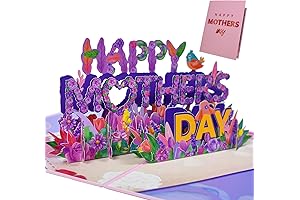 Happy Mother's Day Pop Up Card with Purple Flowers