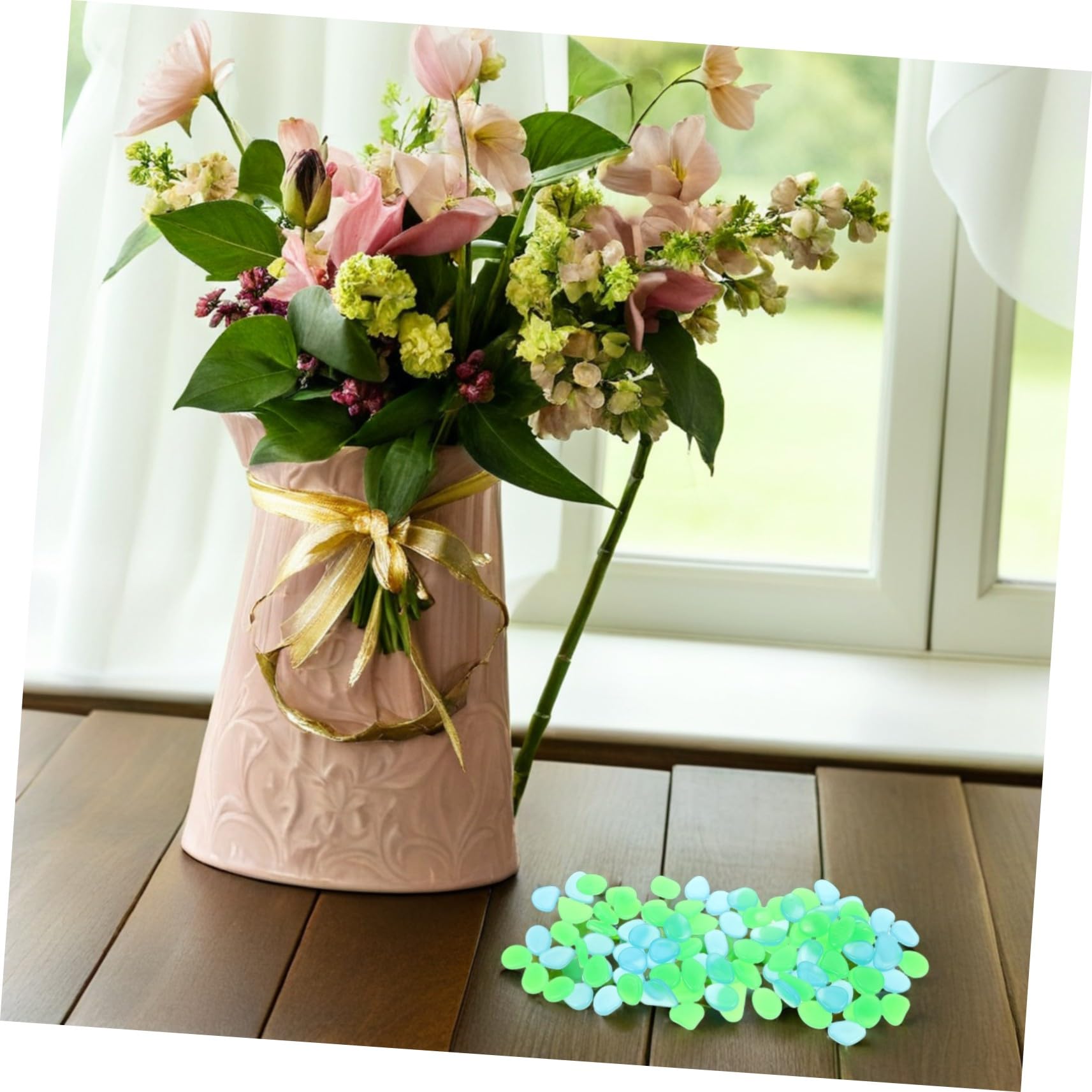 ibasenice 500 Piezas Piedras Luminosas de Resina Decorativas para y Jardines Guijarros Brillantes con Carga Rápida para Decoración Exterior y Peceras Piedras Decorativas Duraderas para