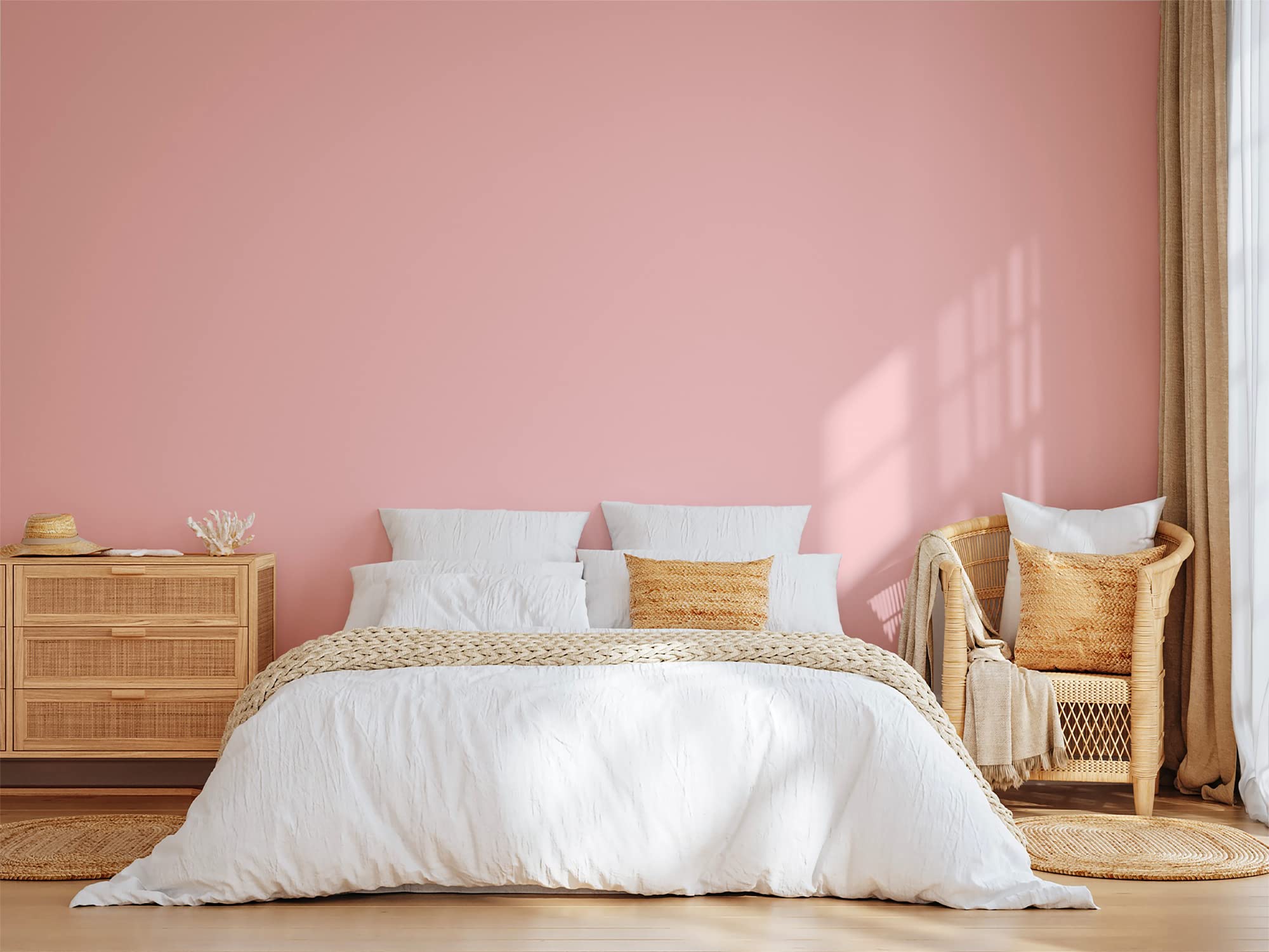 BOX DECO COULEURS Natura ekologiczna farba do wnętrz i na zewnątrz, imitacja weluru, 1 l, pudrowy róż