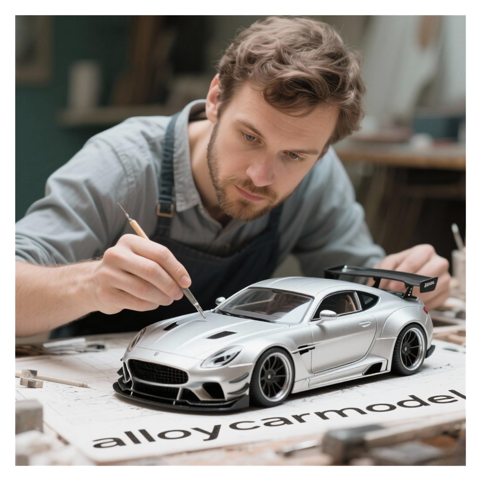 Metallo Scala Replica 1 64 Per La Collezione Di Modelli Auto In Lega Nissan GTR R35 Rocket Bunny Wide Body Combat Gray Hobby Veicoli Giochi Set