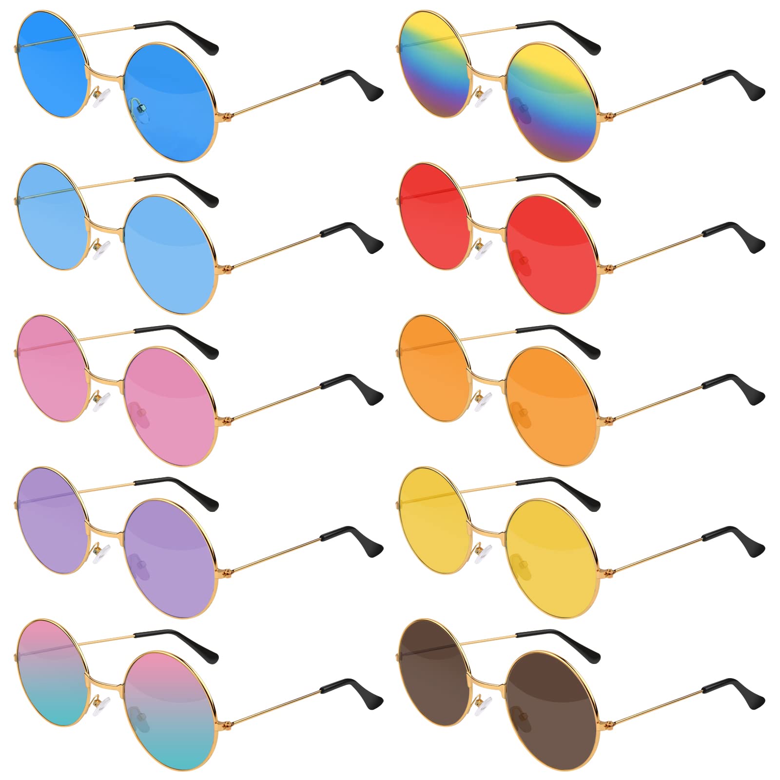 CHRORINEHippie Sunglasses for Women Men Hippie Party Decorations