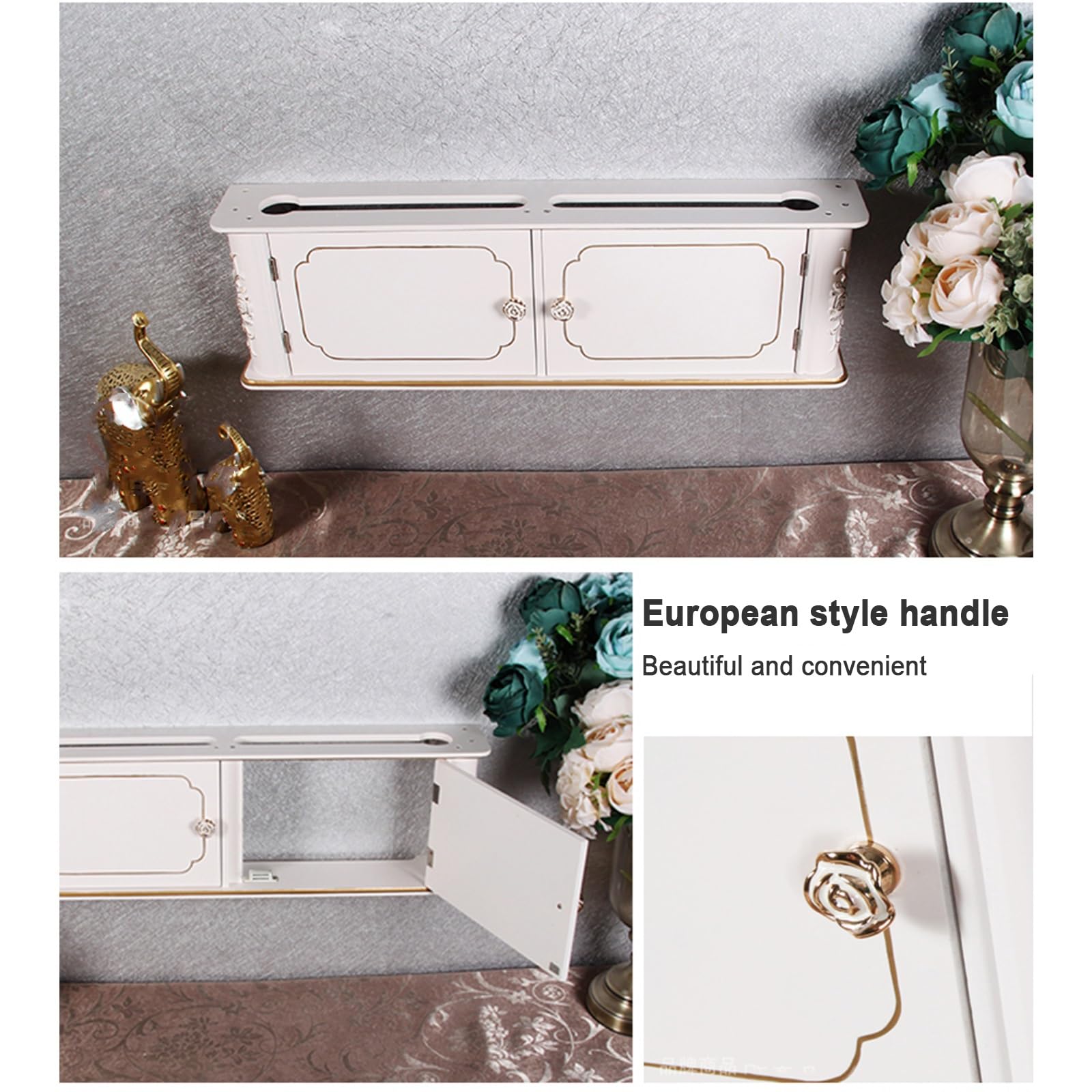 Étagère flottante en bois pour la gestion des routeurs et des câbles, étagère de rangement multifonction pour organiser et cacher les fils proprement