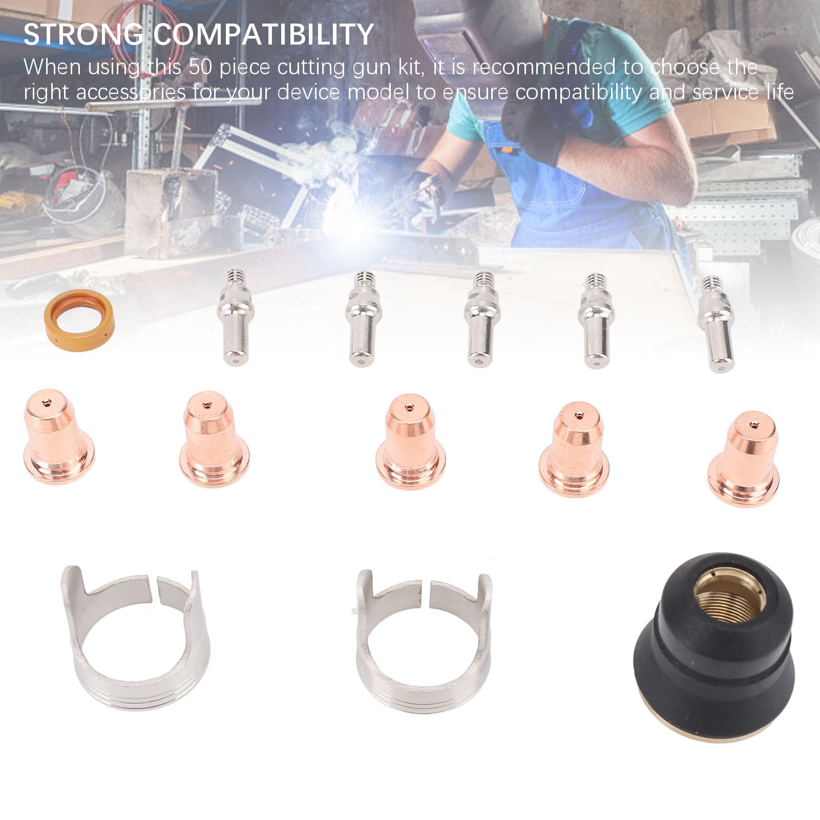 Generic Juego de Consumibles para Pistola de Corte Kit de Electrodo de Punta Duradero para Electrodo de Punta IPT40 Pro CUT-55DS y CUT-65DS con Tapa Protectora y para Soldadores
