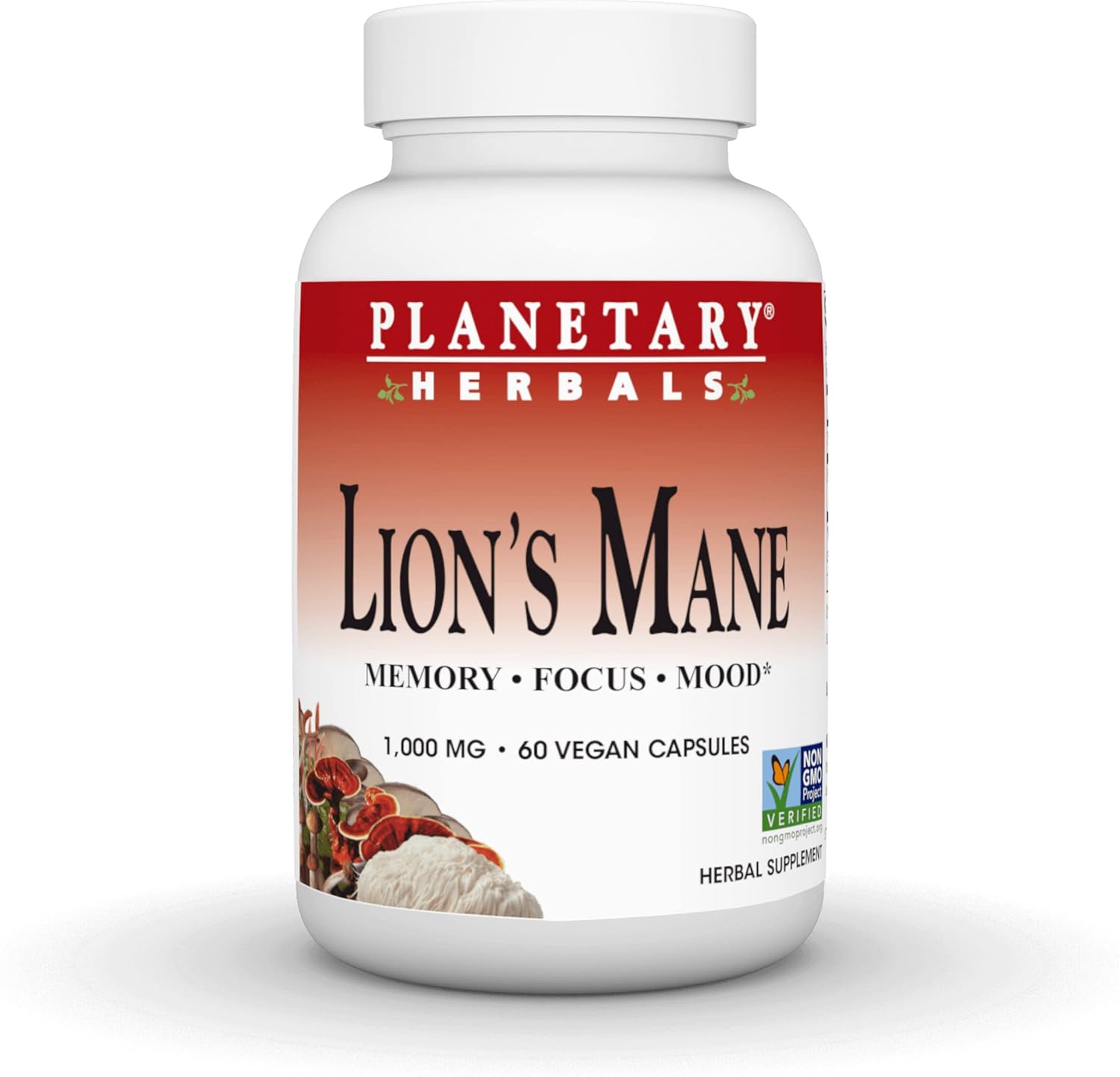 Planetary Herbals Lion’s Mane, for Memory, Focus, and Mood*, 1,000 mg – 60 Vegan Capsules Planetary Herbals Lion’s Mane, for Memory, Focus, and Mood*, 1,000 mg – 60 Vegan Capsules