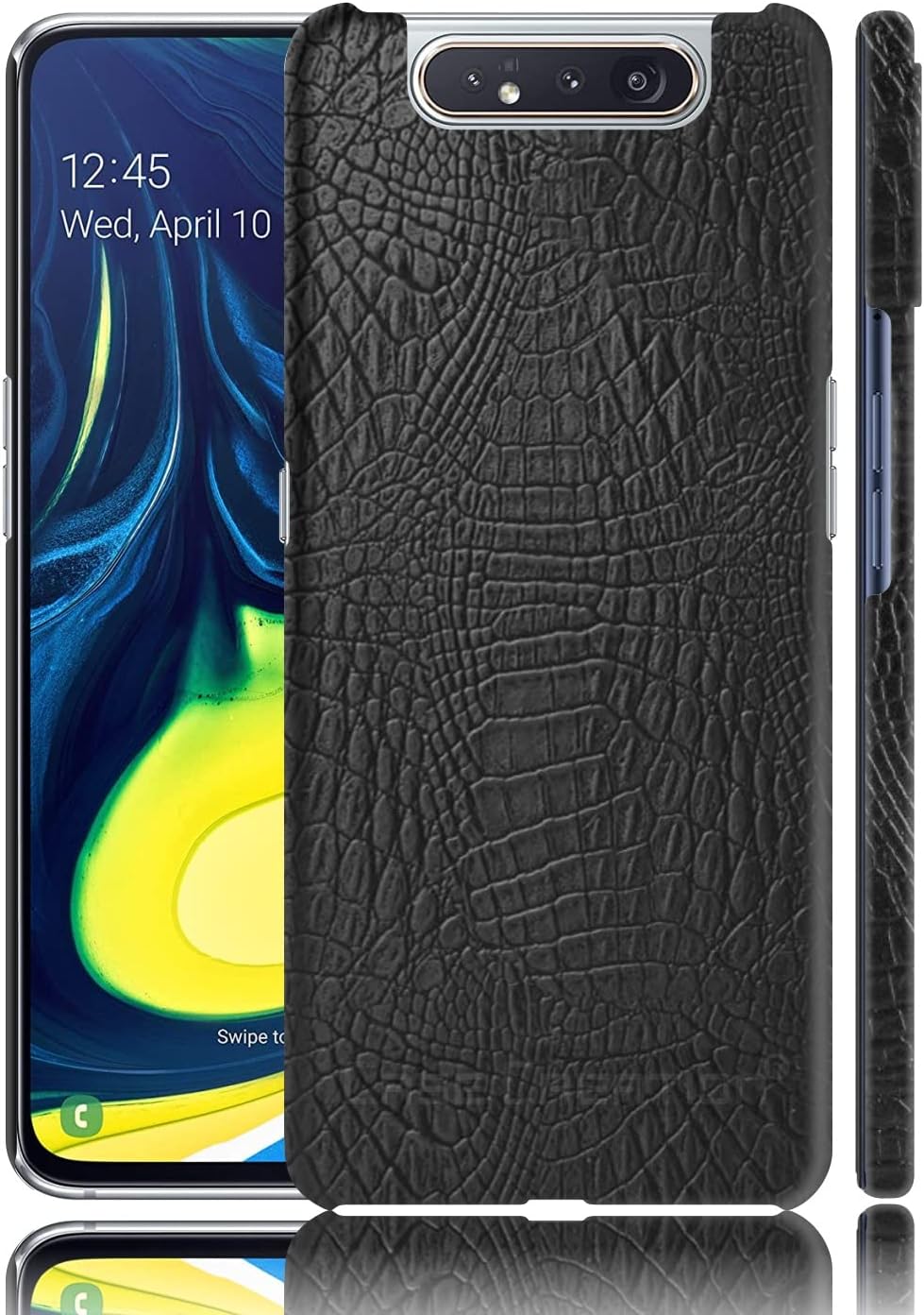 Case CreationCase Creation for Samsung A80 Crocodile Leather Pattern Phone Case,Luxury Business Style PU Texture Premium Cover Fashion Alligator Skin Natural Feel Hard Back Cover case for Samsung Galaxy A80