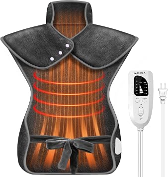 Heating Pad for Back Pain Relief, FSA Eligible HSA, Electric Heating Pads for Back Neck Shoulders, Wearable Large Heat Pad, Christmas Gifts for Mom Women Dad Men, ETL Certified, 24 x 37, Dark Gray