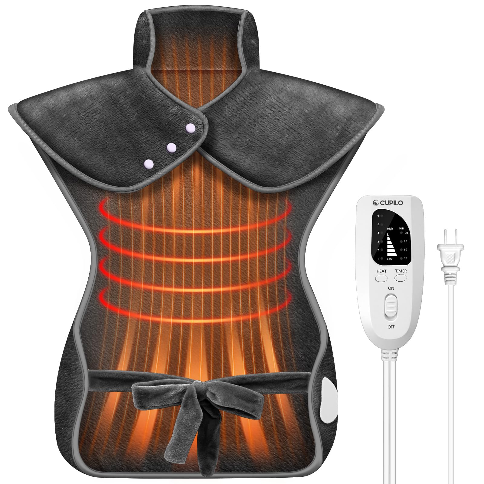 Heating Pad for Back Pain Relief, FSA Eligible HSA, Electric Heating Pads for Back Neck Shoulders, Wearable Large Heat Pad, Christmas Gifts for Mom