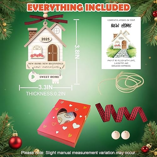 Miniatura 4 de 2025 Adorno para Nuevo Hogar - Regalo de Inauguración de Casa de Madera para Propietarios, Parejas y Amigos - Adorno Navideño para Nuevo Hogar,