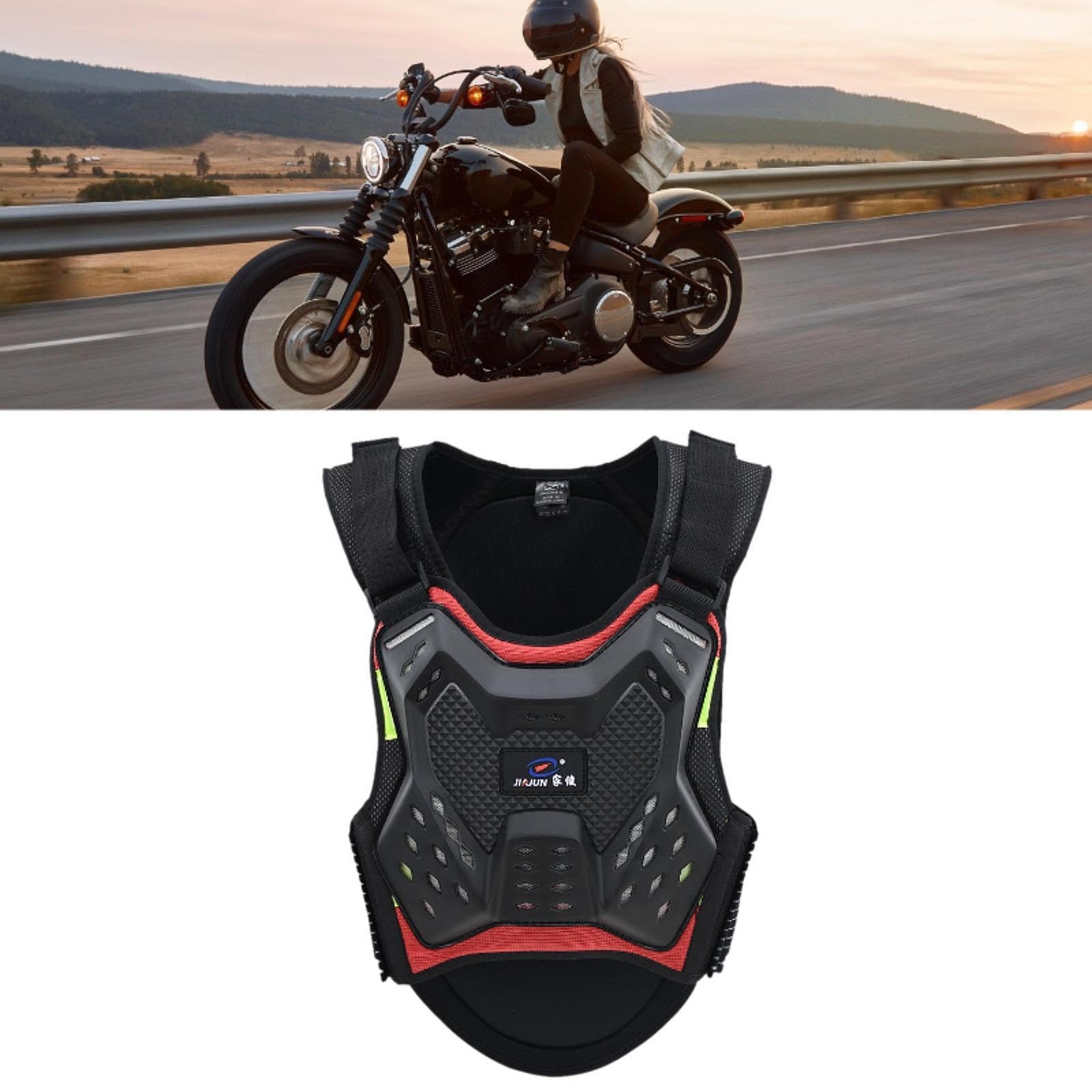 Milageto Pettorina Protettiva Motocross Gilet Armatura Uomo Donna Vestito Torace Schiena Protezione Leggera Fasce Regolabili Materiale Resistente Adatto a, M