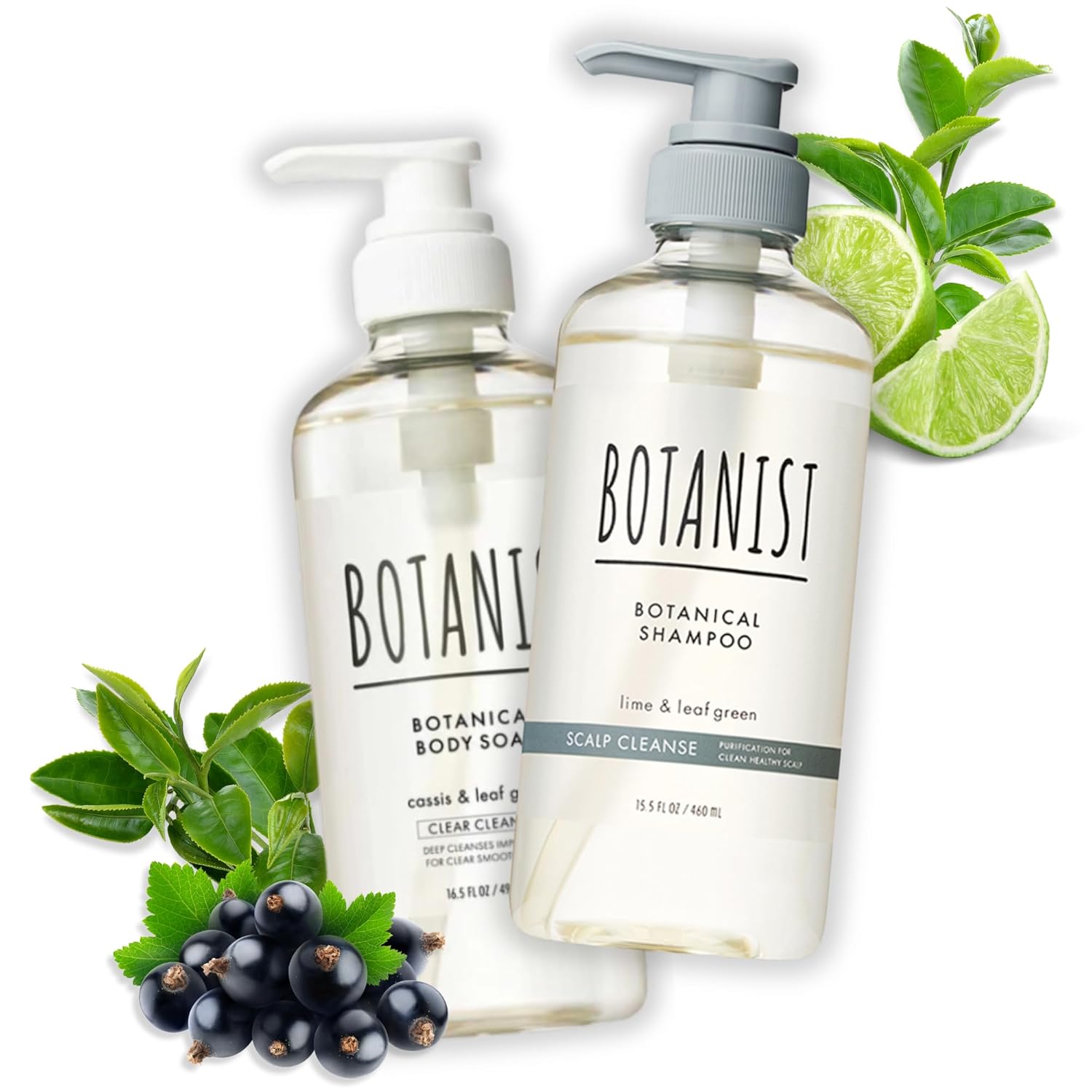 Botanist Organic Body Wash & Shampoo Set, Natural Shower Gel For Women Dry Skin, Sulfate Free Shampoo for Oily Hair with Natural Keratin & Honey from Japan, Silicone & Paraben Free 32.0 Fl Oz