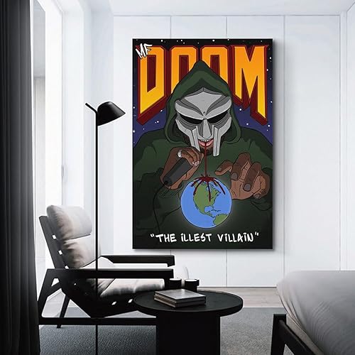 Miniatura 3 de MF DOOM - Póster para dormitorio, álbum de música, lienzo, póster artístico, decoración del hogar, 16 x 24 pulgadas, estilo sin marco, 1