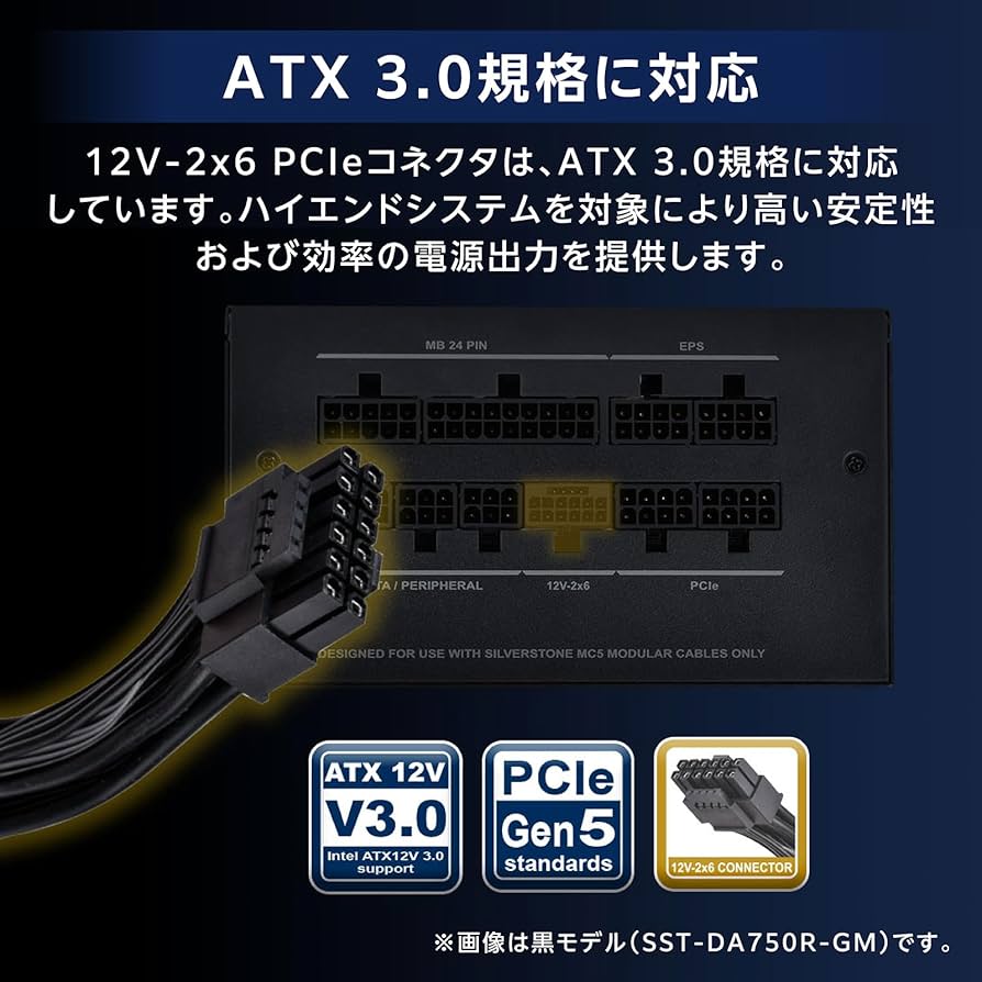 Amazon | Silverstone PC 750W 電源 SST-DA750R-GMA-WWW 80PLUS