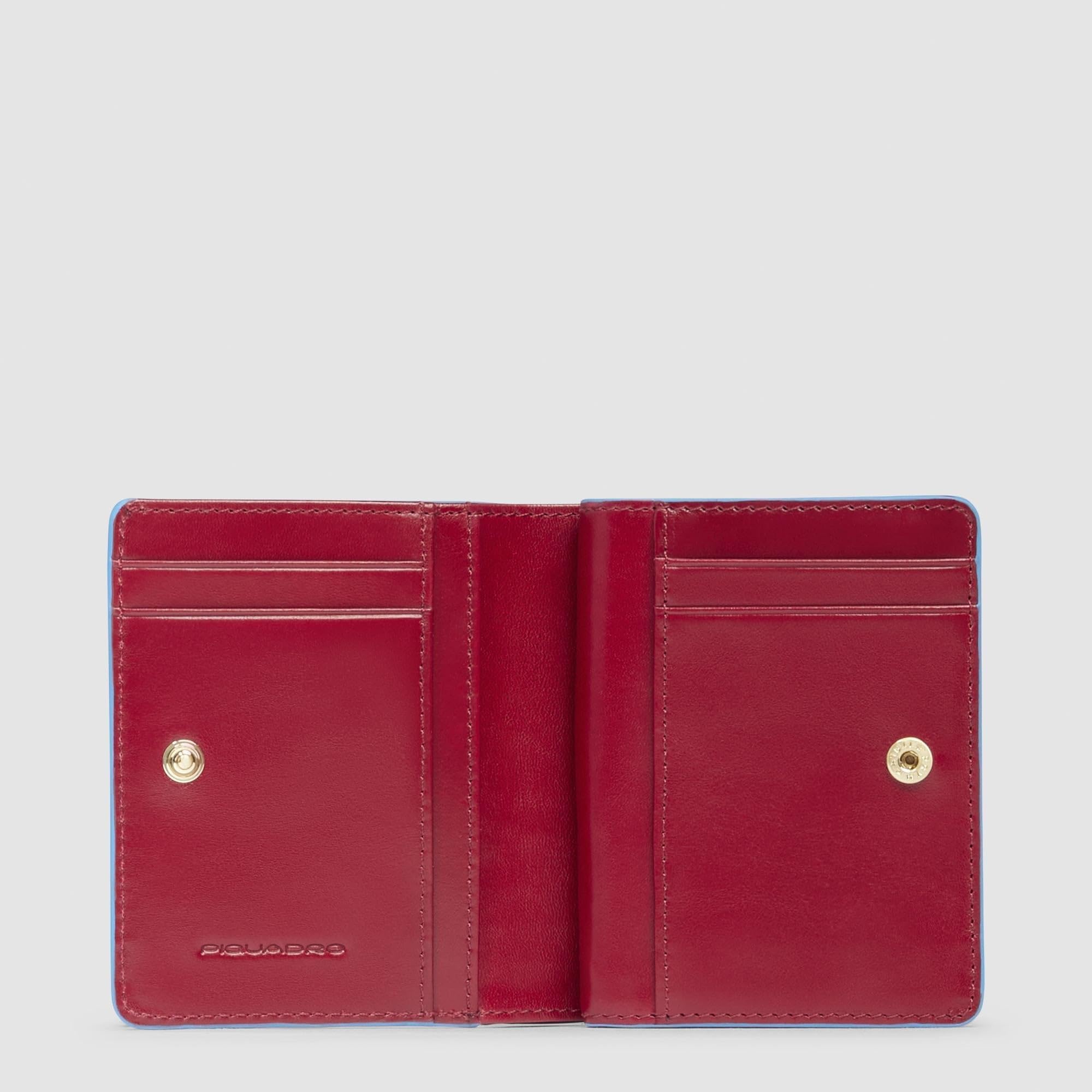 Piquadro - Cartera Compacta Blue Square en Piel - Mujer - Rojo