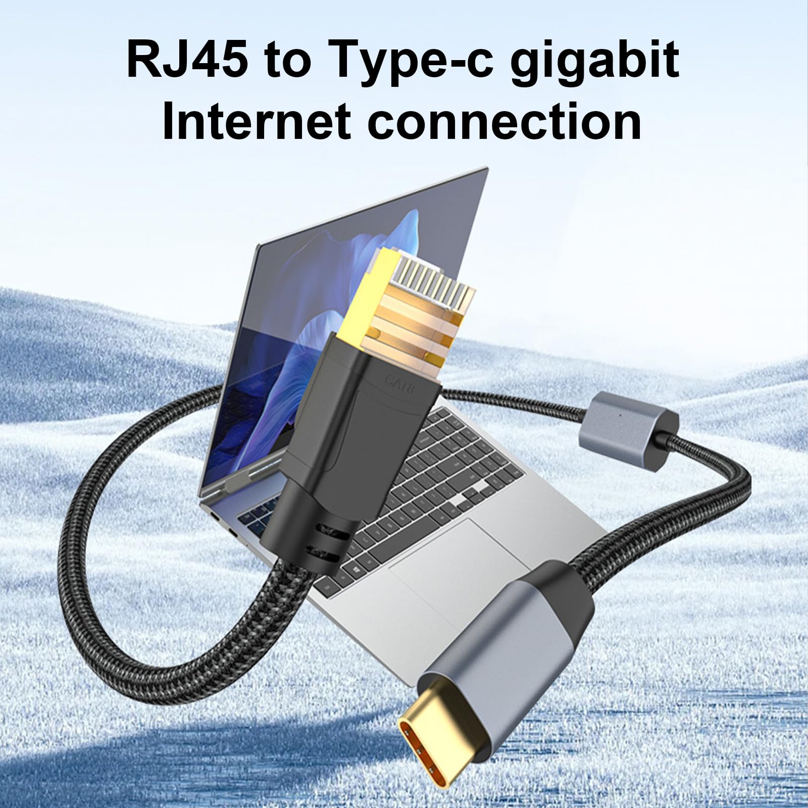 Tipo C di velocità veloce al cavo intrecciato nylon dell'adattatore 1000Mbps di Gigabit Ethernet RJ45 per il collegamento stabile e veloce