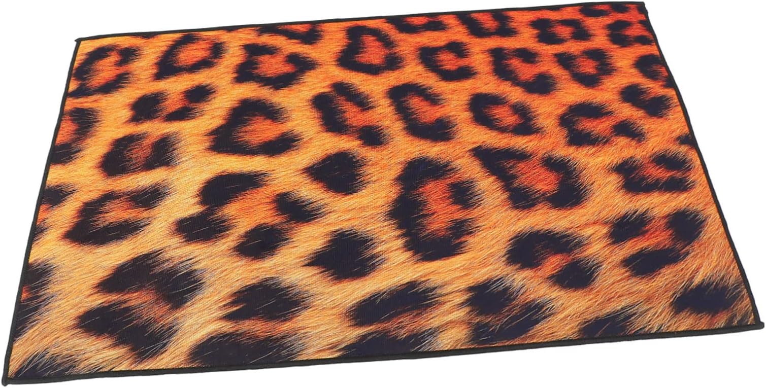 Luxshiny 1pc Animal Fur Mats Indoor Carpet Animal Shower Mat Nonslip Rug Front+door+rugs+indoor Leopard Print Rug Astetic Room Decor Door Mat Polyester (polyester) Non-slip Bedside Blanket