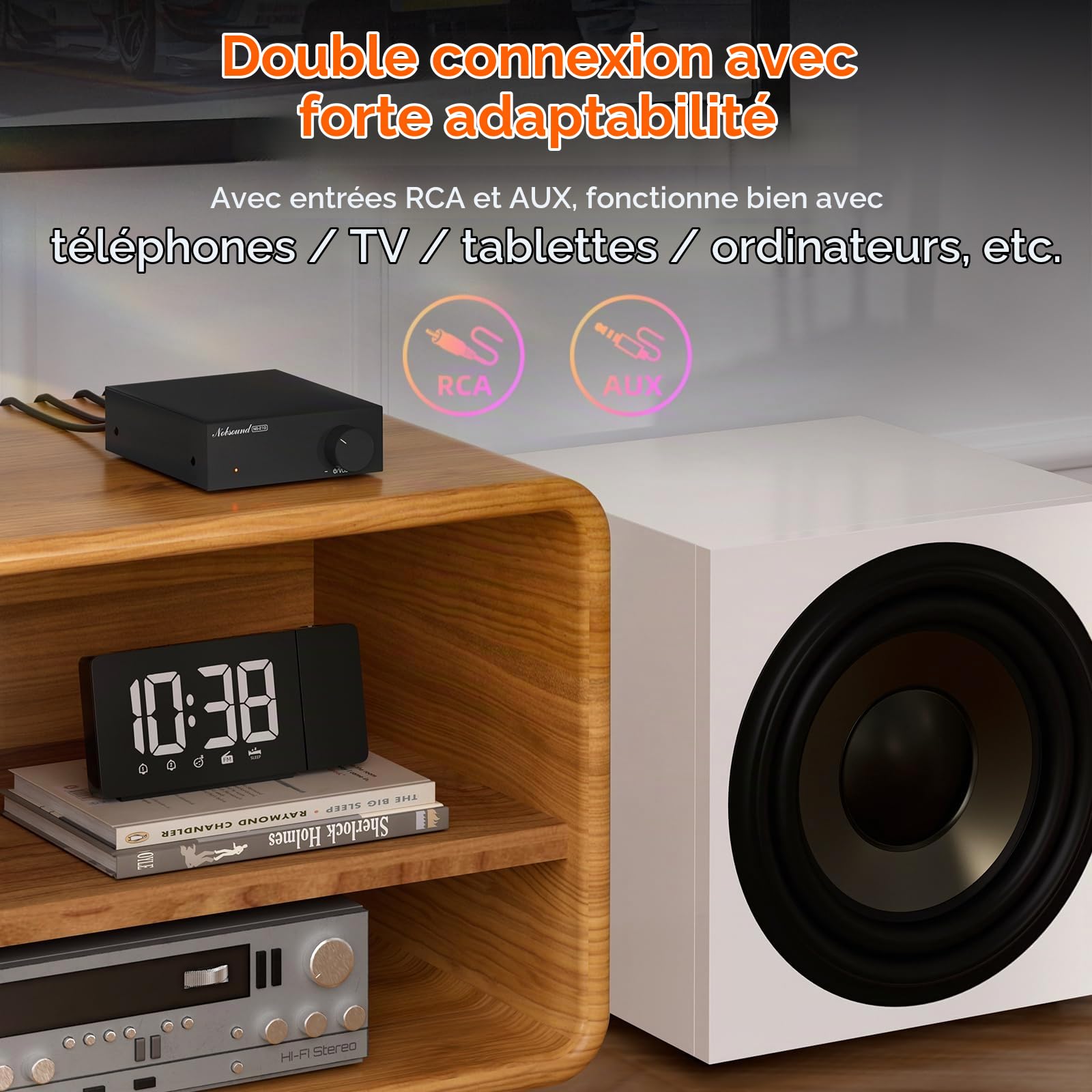 Mini Amplificateur Mono pour Caisson de Basses Nobsound : Amplificateur HiFi 100 W avec TPA3116 et Filtre Passe-Bas pour Home cinéma, Caisson de Basses, Jeux, Caisson de Basses et Enceintes (NS-21G)