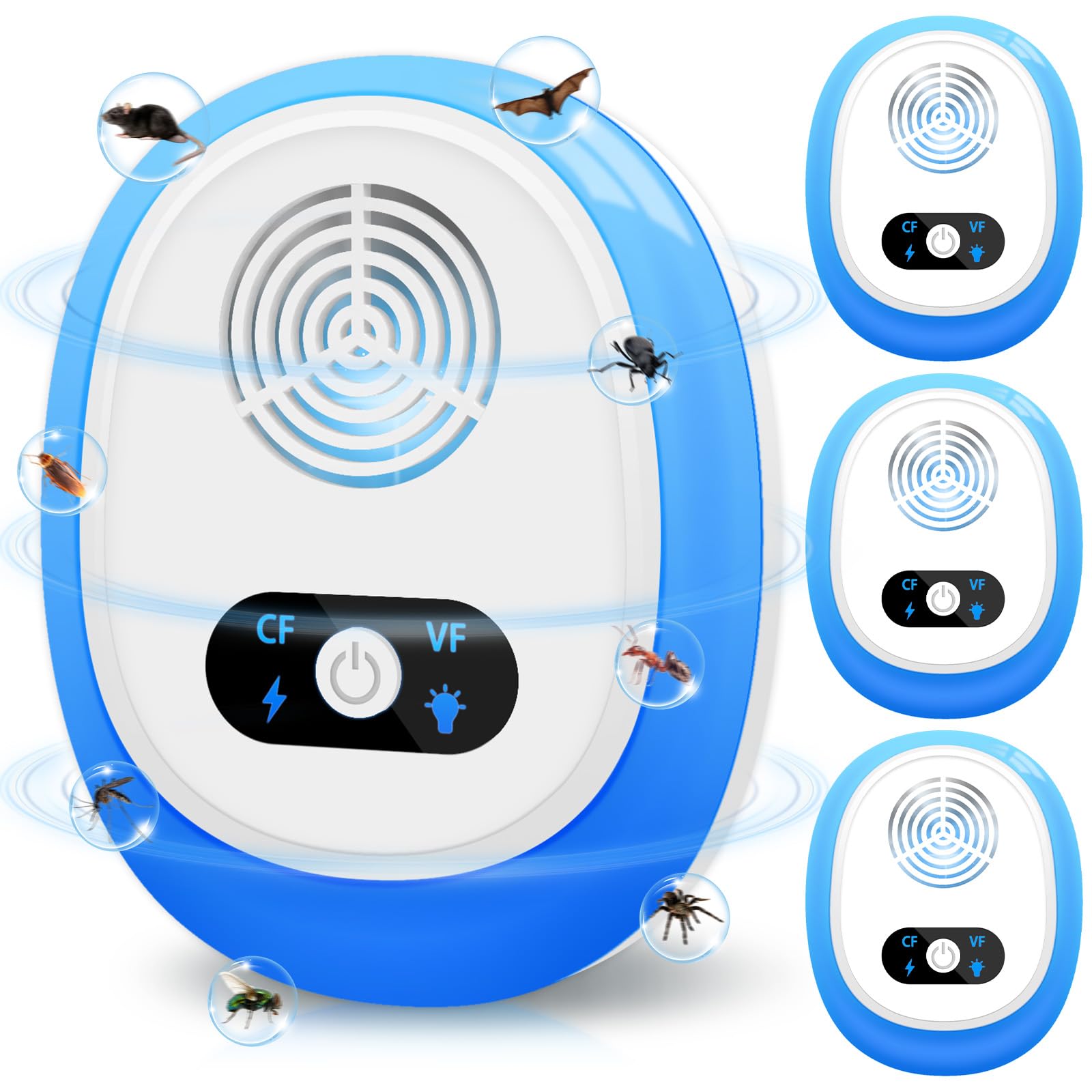 Ultrasonic Pest Repeller, 4PCS Upgraded Powerful Mouse Repellent plug in Pest Control, Effective Against for Mice, Rats, Spiders, Cockroaches, Ants, Mosquitoes, Mouse Repellent