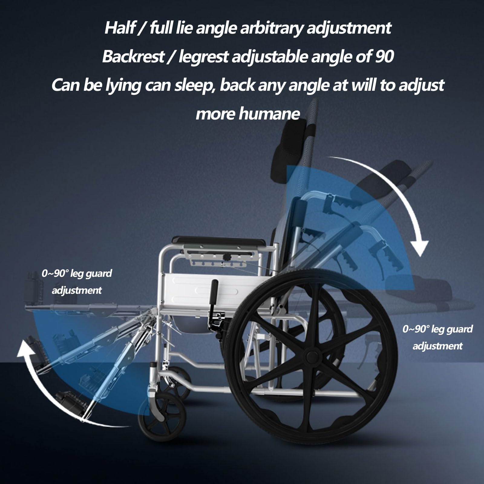 Silla de ruedas autopropulsada de aluminio, plegable, ligera, manual, con frenos de mano, silla de ruedas portátil para adultos para tránsito, diseño ultra compacto