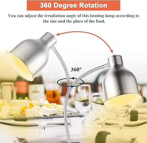 Miniatura 4 de Lámpara de calor de alimentos de acero inoxidable Lámpara calentadora de alimentos comercial Servicio de alimentos Restaurante Lámpara de calor