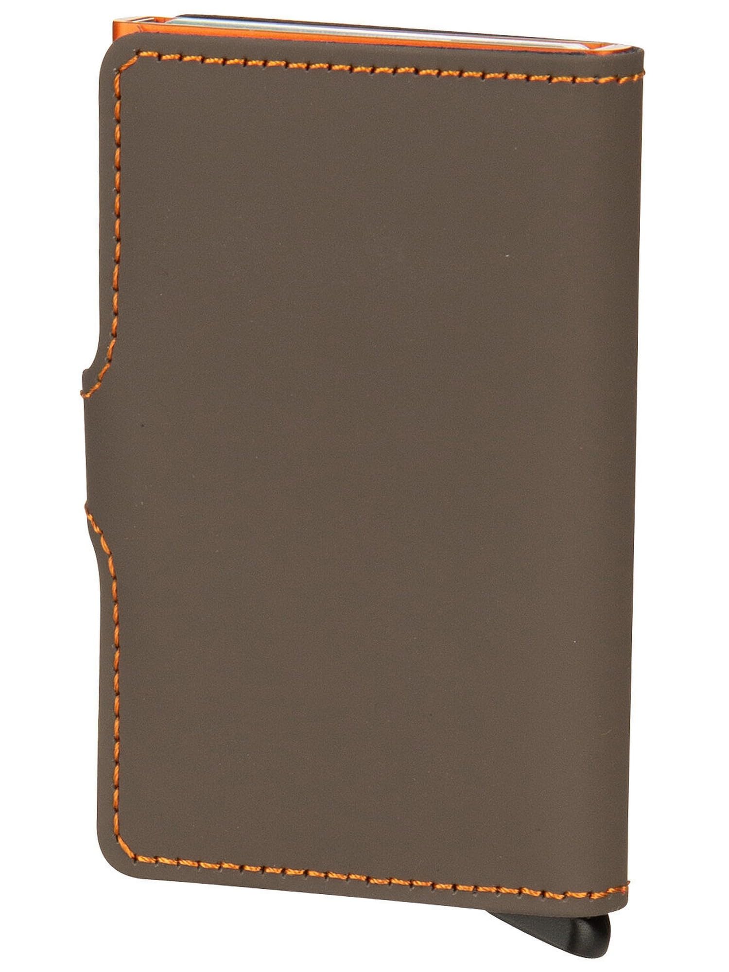 Secrid Miniwallet Truffle & Orange - Tarjetero de Piel para 4 Tarjetas o 6 Tarjetas sin Relieve, 10,2 x 6,5 x 2,1 cm, Color Naranja