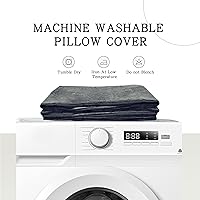 Vista 7 de Cojín triangular Vercart para cama y sofá en forma de cuña, para apoyar la espalda, para leer, soporte lumbar, con funda removible., Algodón, Azul