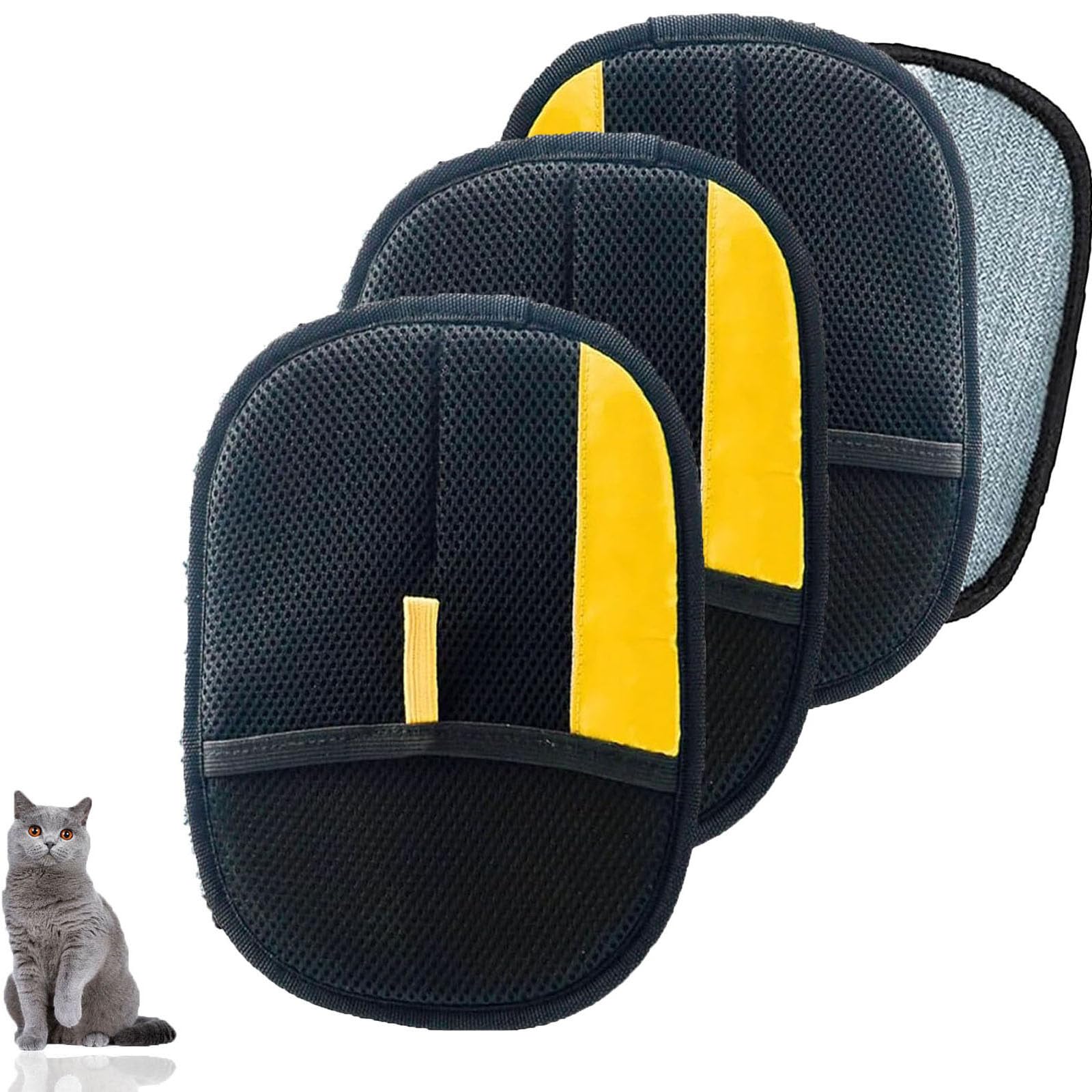 Gant d'épilation d'animaux – Gants électrostatiques réutilisables pour enlever les poils de chat et de chien des meubles, vêtements et sièges de voiture – Outil de nettoyage efficace des poils