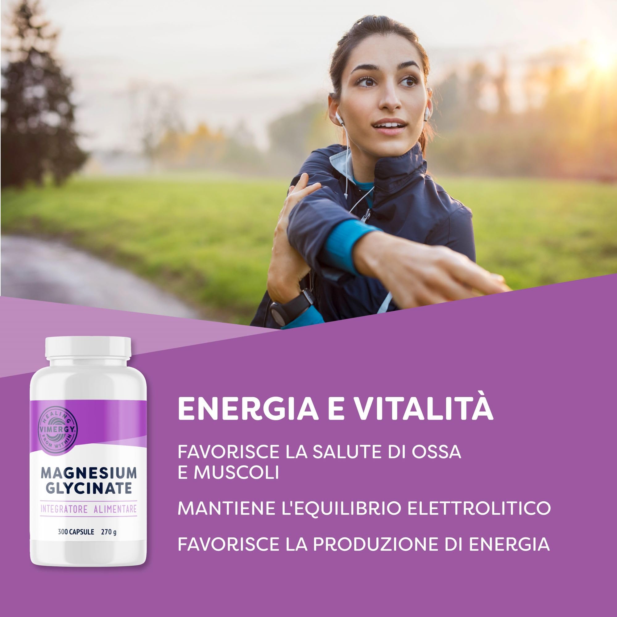Vimergy Magnesio Glicinato Integratore Minerale – 150 Dosi – Più Energia – Integratore Magnesio Delicato sullo Stomaco – Curcuma e Zenzero – Senza Glutine e OGM Keto/Paleo-Friendly