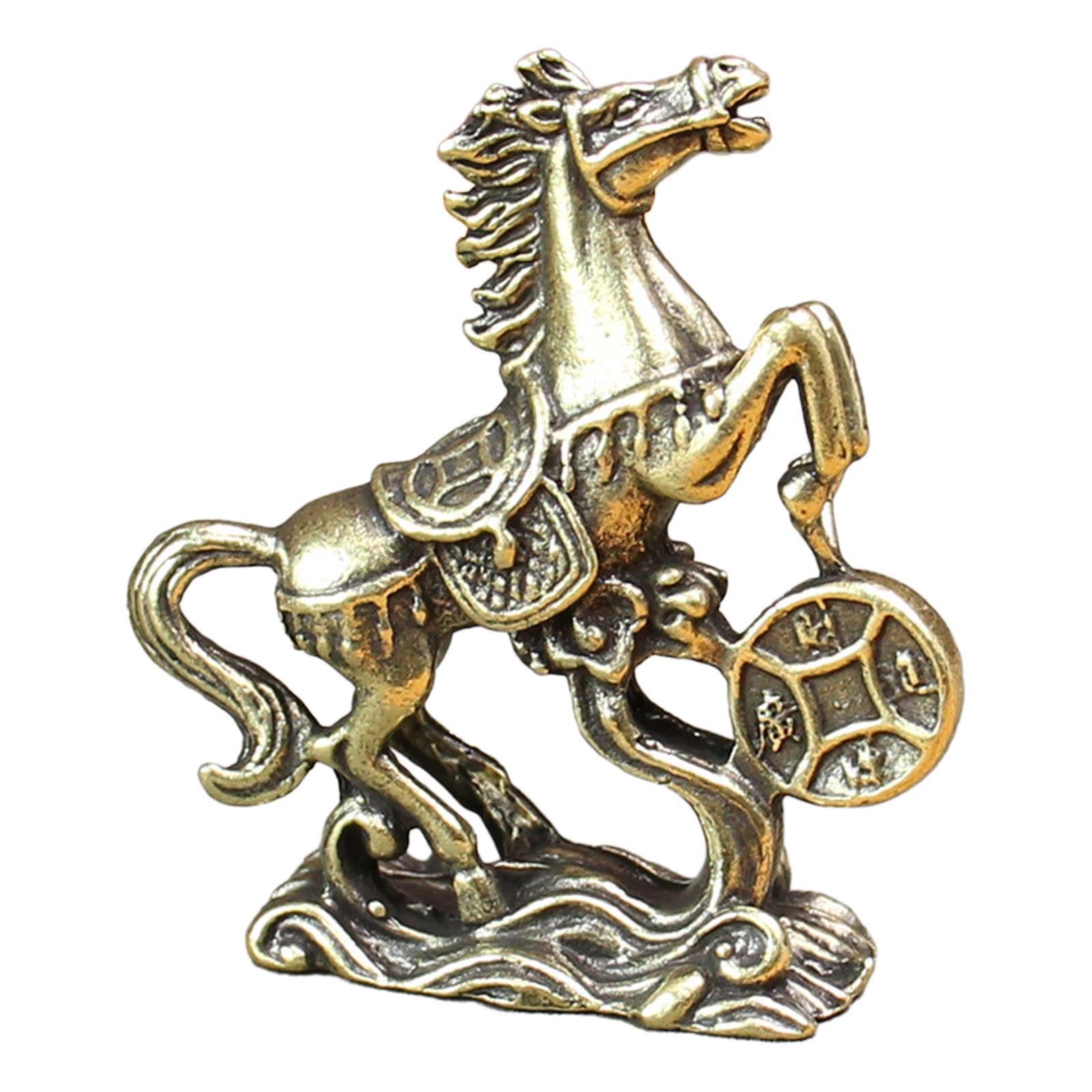 TWISAXC Beautiful Horse Sculpture Premium Copper Figurine Desk Indoor Living Room Bedroom Enhancing Visual Appeal Collectibles Cabinet Office Living Room Bedroom