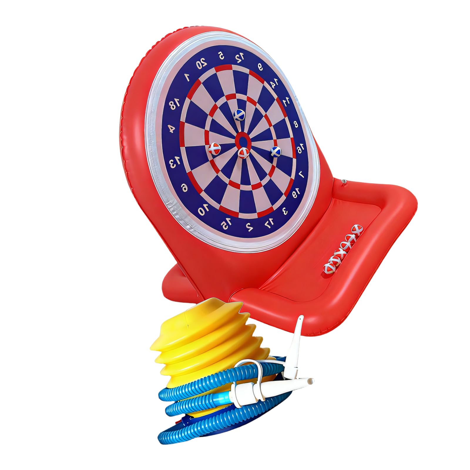 Tragbares aufblasbares Wasserspielzeug mit Press Inflator für Kinder und Erwachsene, 90 x 90 x 110 cm, Poolspiele, aufblasbares PVC Wasserziel