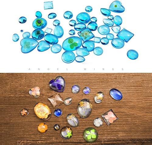 Miniatura 5 de Molde de silicona súper brillante con 58 cavidades para gemas de varias formas: redondo, lágrima, cuadrado, ovalado, corazón, gema 3D, resina epoxi,