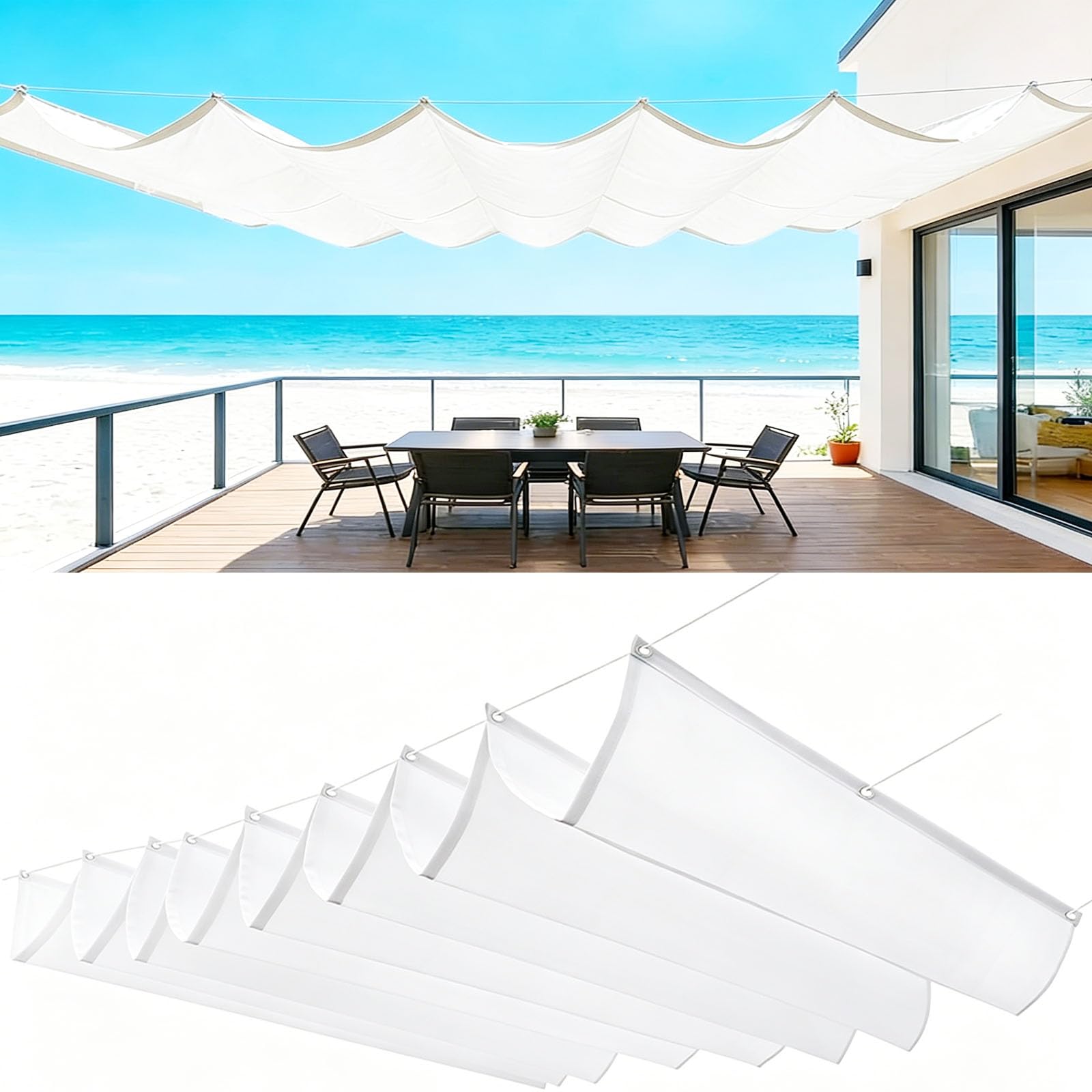 Voile solaire réglable anti-UV et indéchirable pour balcon ombragé