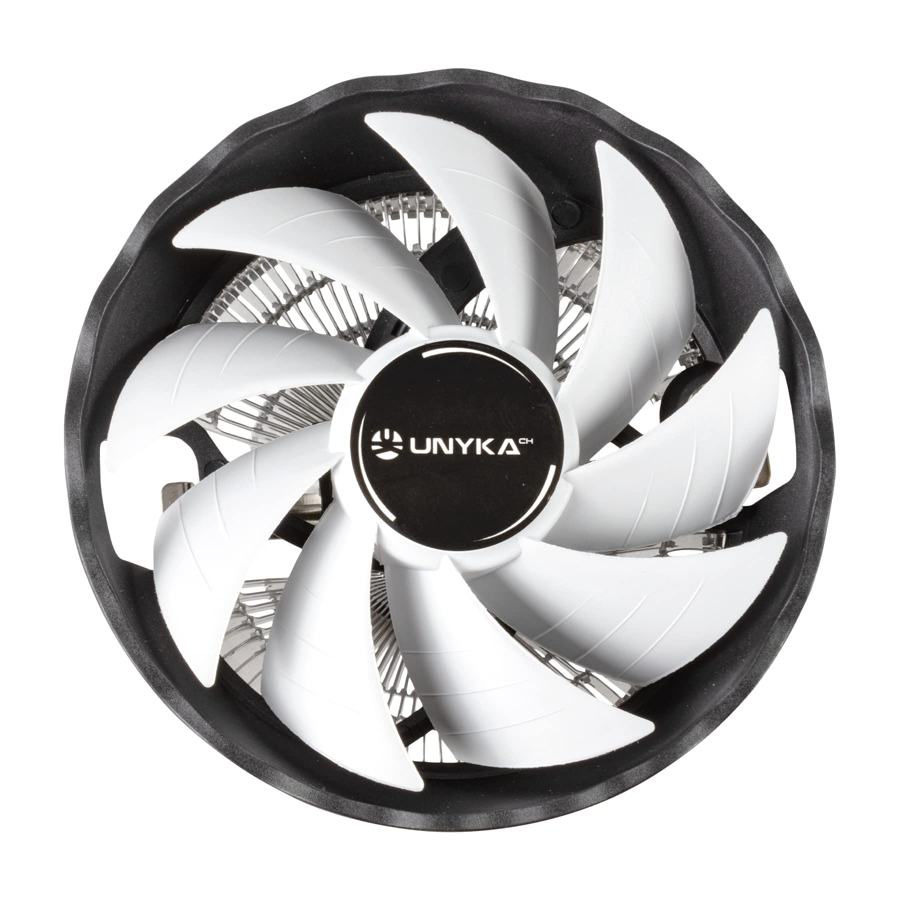 Unykach Radiator procesora Jotun DF 120 White, Ultra cicha stożkowa konstrukcja z 9 łopatkami, biały wentylator i uniwersalny multijack kompatybilny z tłumem procesorów