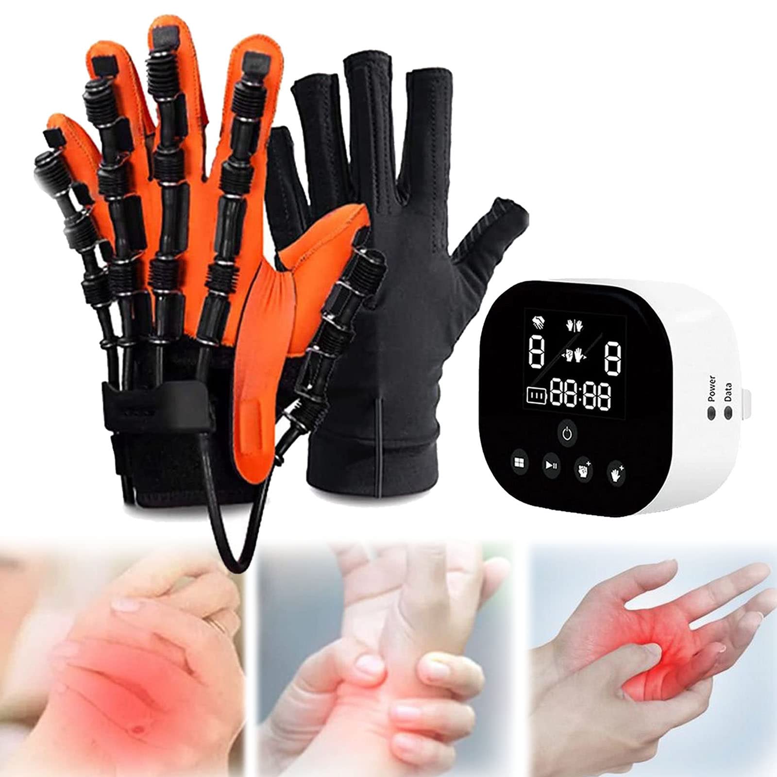 Ortesis de Guantes de Robot de rehabilitación,Equipo de Entrenamiento de muñeca de Dedo,Dispositivo de rehabilitación de Mano para Pacientes, Ancianos y disfunción de la Mano,Right-M