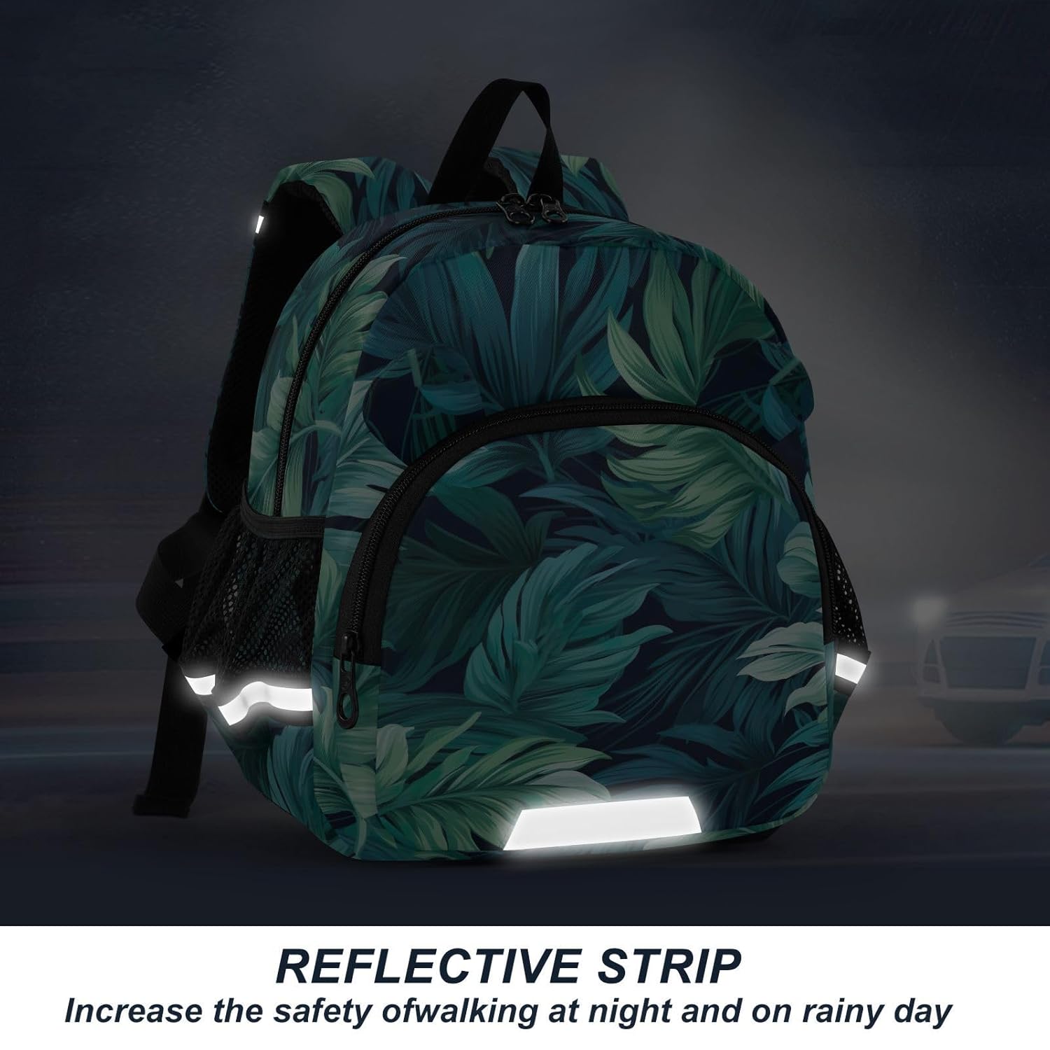 Tropical Green Palms Toddler Harness Backpack for Boys Girls 3-6 Years Kids Backpack with Anti Lost Safety Leash Baby Protection Backpack for Travel Walking Preschool