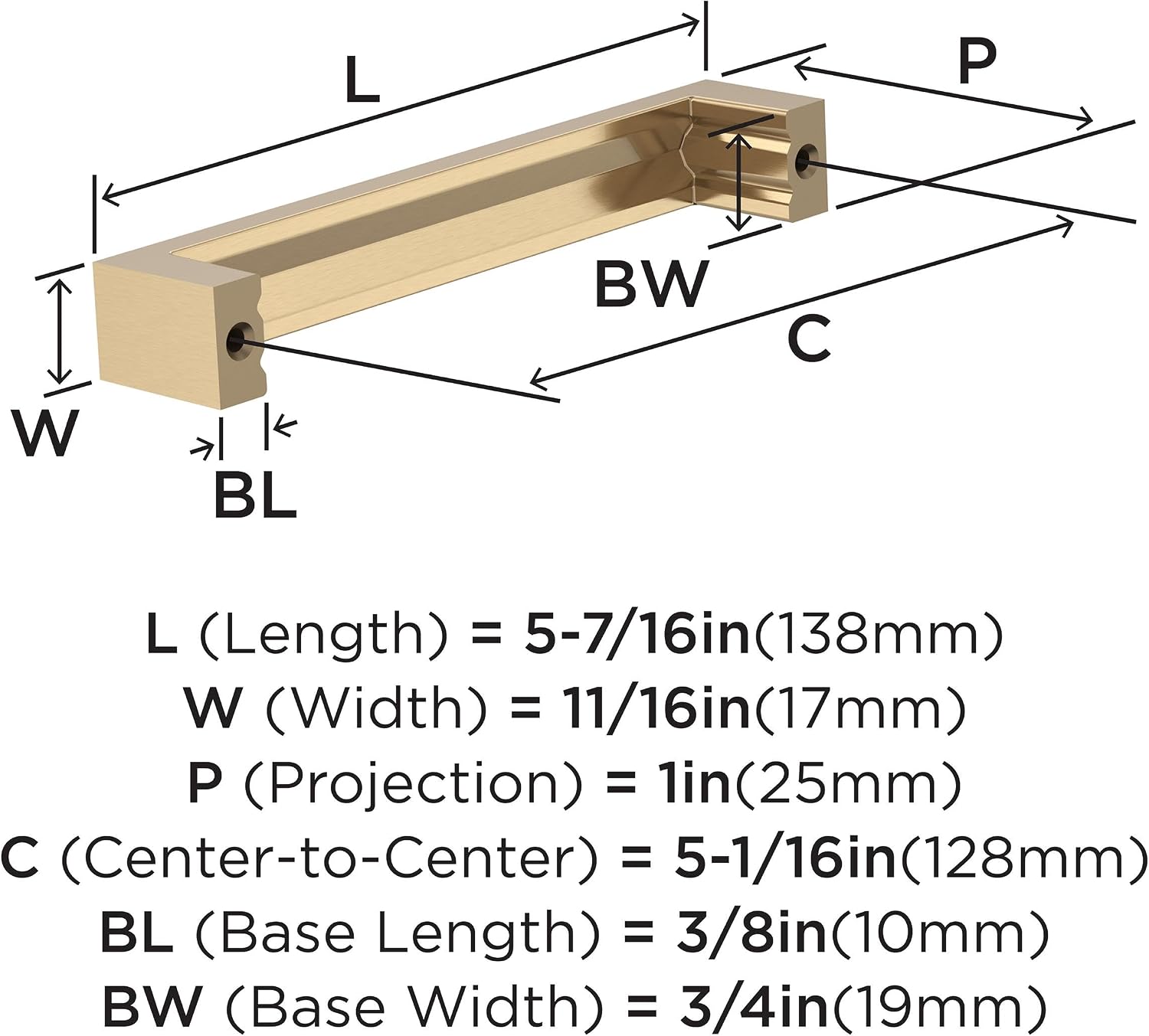 Amerock Augment 5-1/16 inch (128mm) Center-to-Center Champagne Bronze Cabinet Pull - 10 Pack