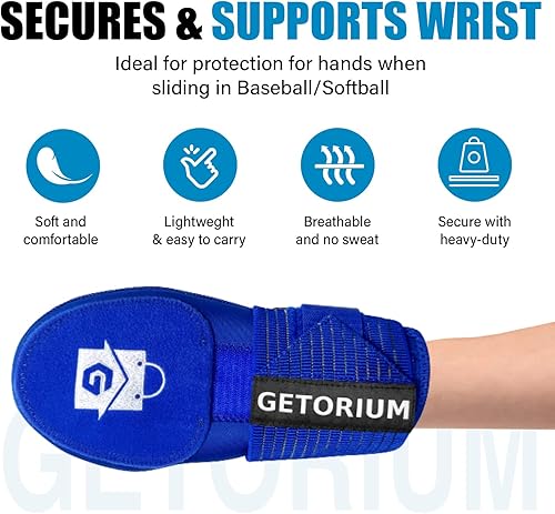 Miniatura 2 de GETORIUM Guante deslizante de béisbol para correr base, suave, flexible, transpirable, duradero, fácil de poner y quitar, accesorios de béisbol