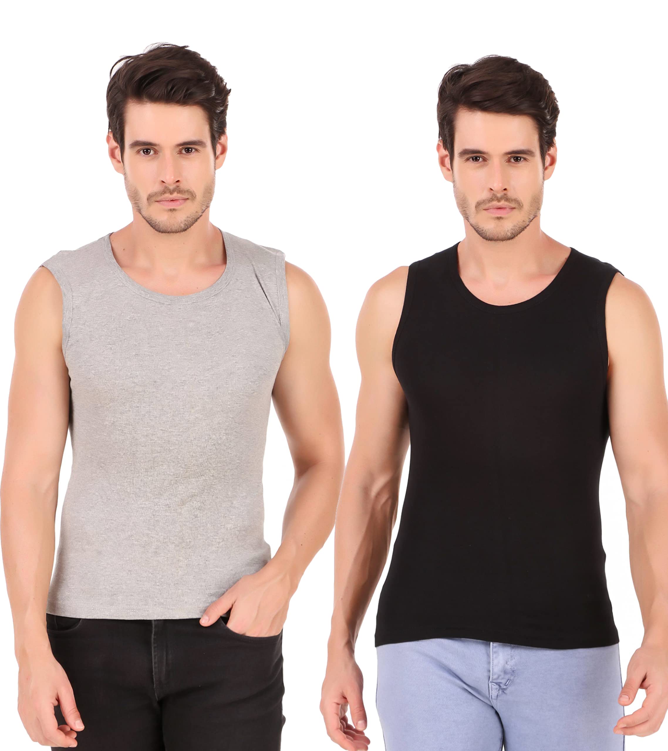 hap Men's 100% Cotton Muscle Vests/Rib Gym Vest (Pack of 2)-picture-23