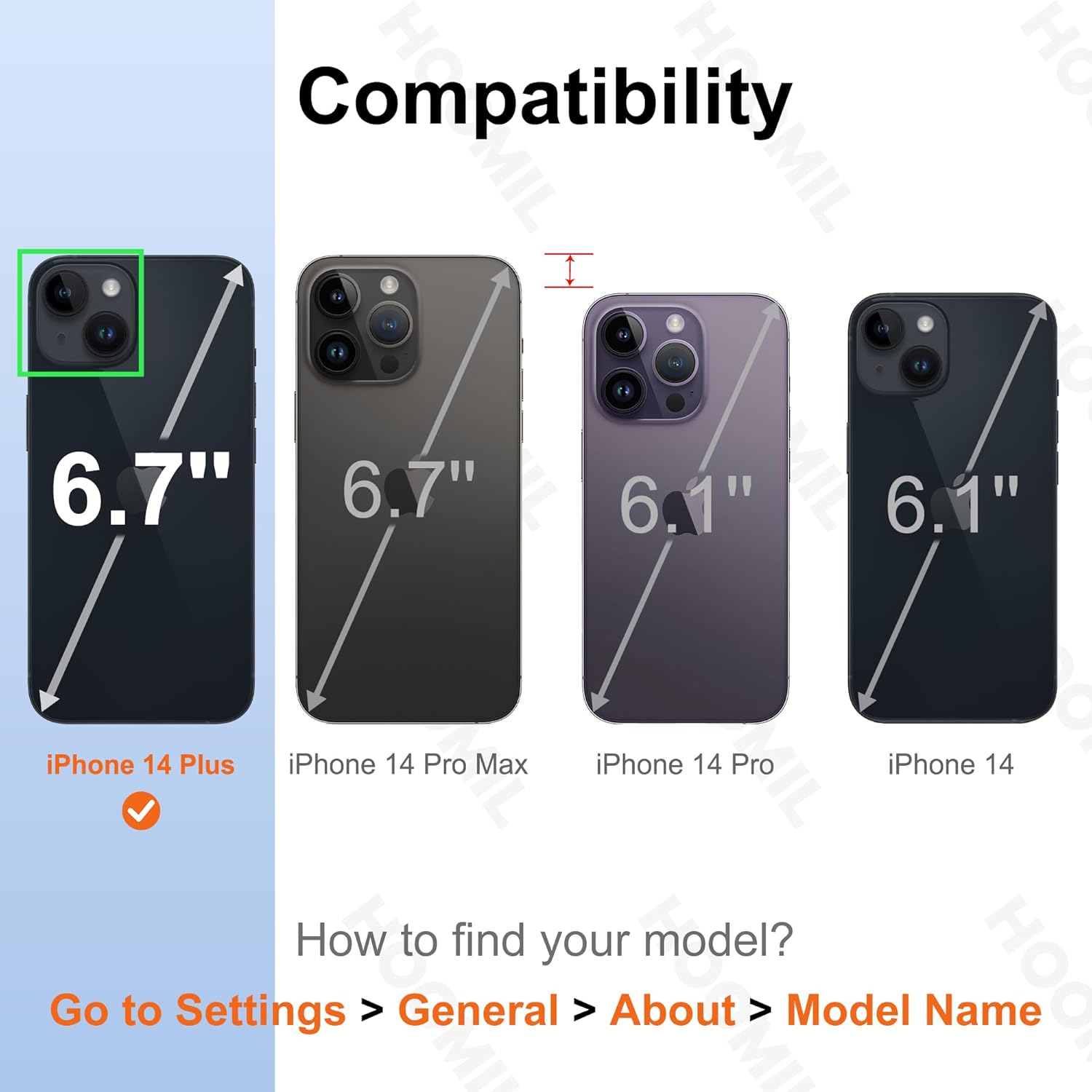 HOOMIL Case for iPhone 14 Plus 6.7-Inch, Non-Yellowing, Drop Protection, Anti-Scratch Transparent Hard Back Phone Cover - Crystal Clear