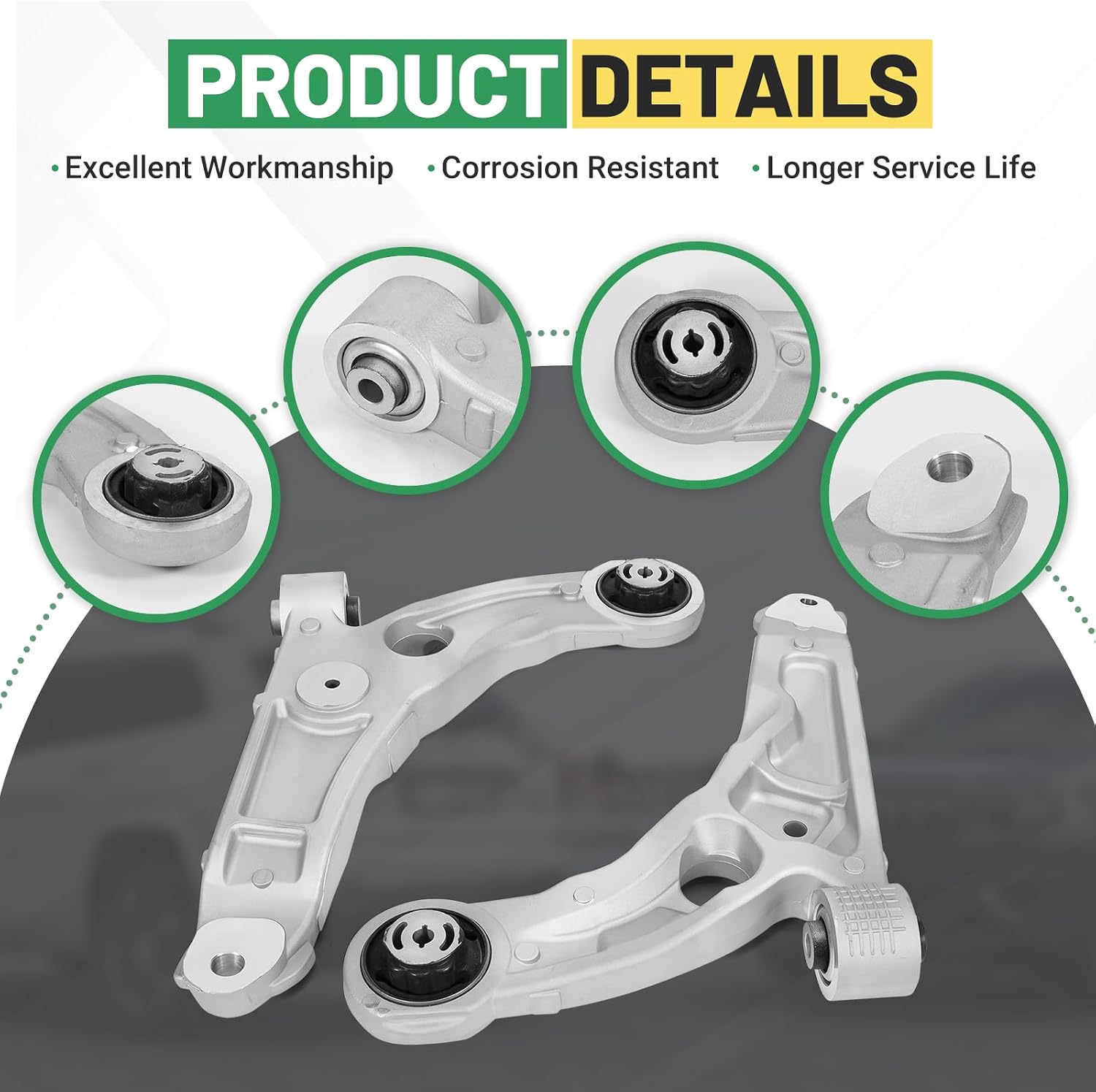 Front Left & Right Lower Suspension Control Arm Compatible with 2014-2018 Jeep Cherokee 2.4L 3.2L, Replace K643179 K643180 MS251184 MS251185