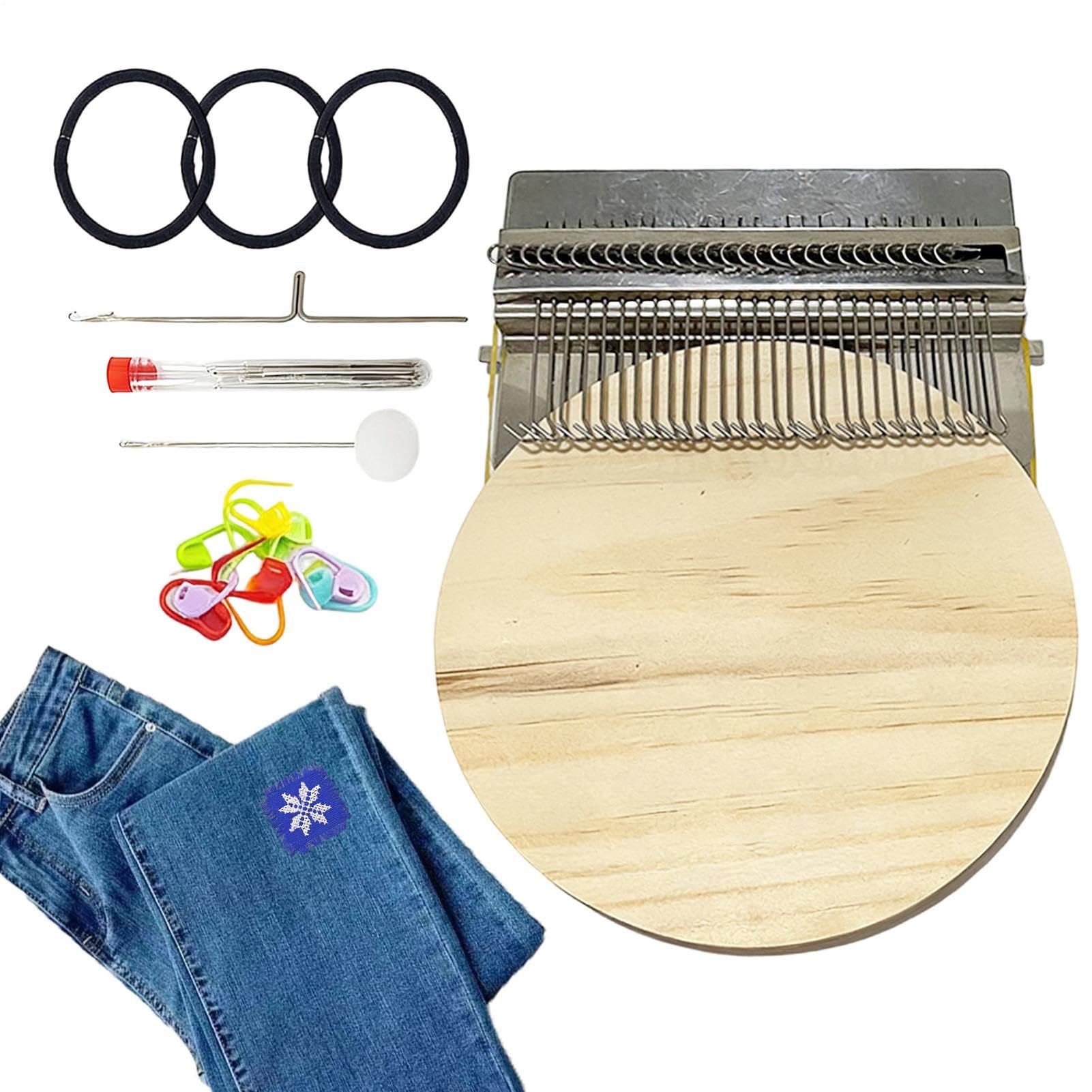 Genérico Kit de Parches para Tejer, Insumos para Coser Parches Pequeños, Kit de Telar de Tejer para Principiantes, Para Ropa Calcetines Jeans Proyectos de Arte con Labores de Ganchillo y Bordado