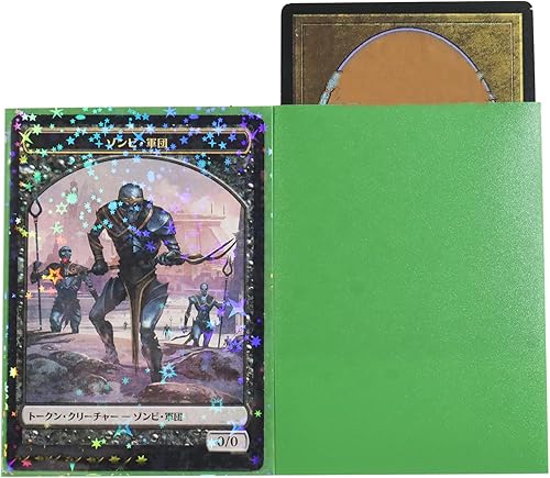 Miniatura 3 de 100 fundas holográficas para tarjetas coleccionables MTG Sports Foil Card Protective Sleeve 2.5 x 3.5 pulgadas (verde)