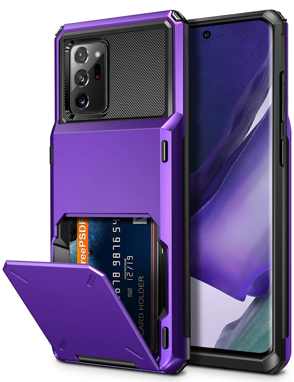 Vofolen for Galaxy Note 20 Ultra Case 5G Wallet 4-Card Flip Cover Credit Card Holder Slot Back Pocket Dual Layer Protective Hybrid Hard Shell Bumper