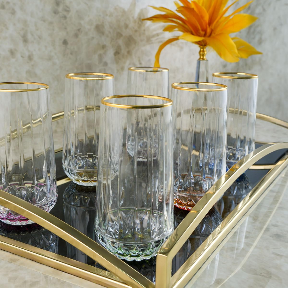 Aryıldız Fiona 6'lı Meşrubat Bardağı Gold 300 ml
