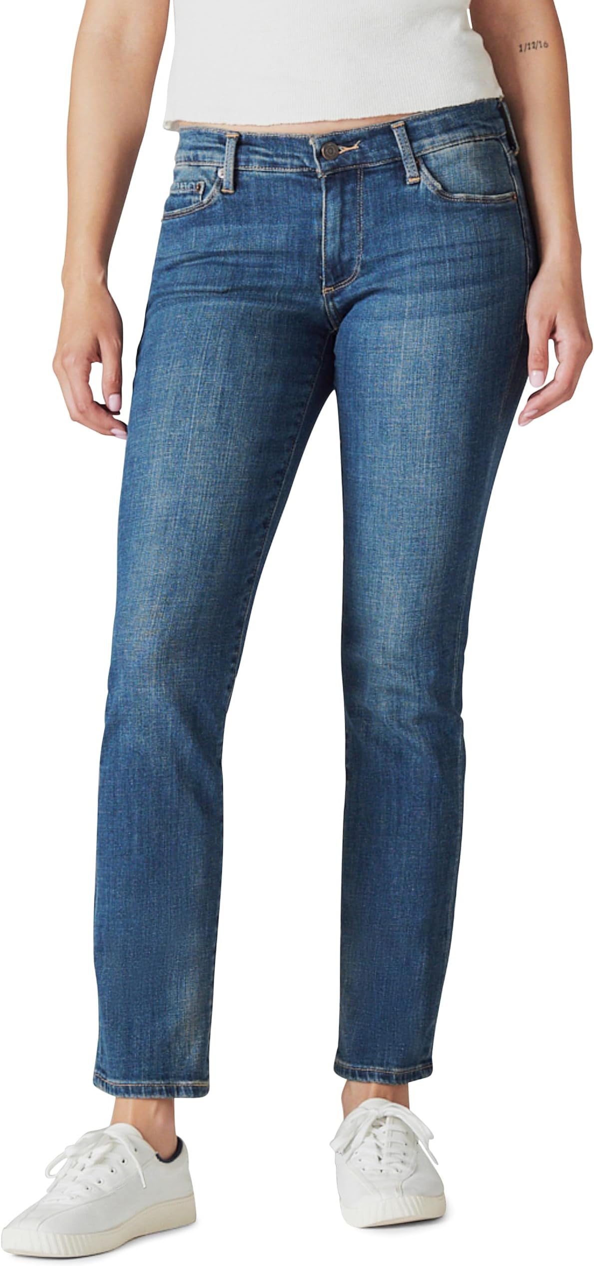 Womens Mid Rise Sweet Straight Jeans