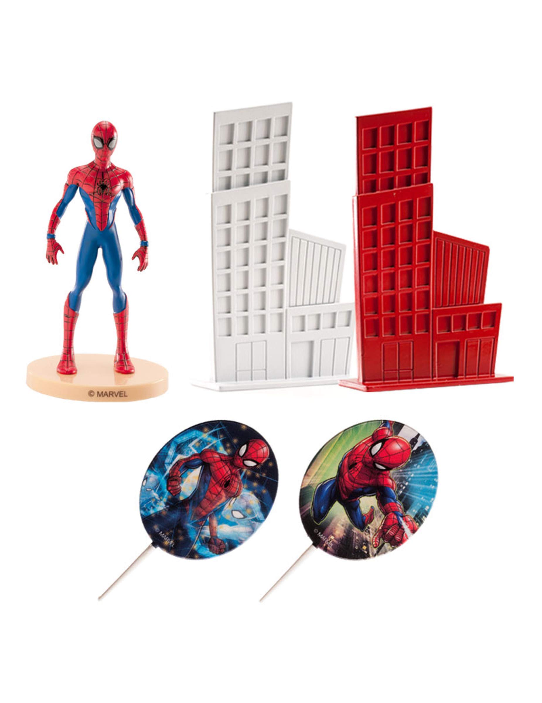 Dekora - Birthday Cake Topper, Cake Decorating Kit With Superhero Spiderman Decorative Figures, 350143