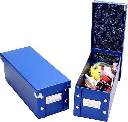 Miniatura 3 de Snap-N-Store Caja de almacenamiento  Paquete de 2 cajas de almacenamiento medianas plegables de 13.25 x 5.13 x 5.13 pulgadas con tapas para