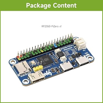 Waveshare RP2350-PiZero Development Board, Compatible with Raspberry Pi RP2350 Dual Core Microcontroller, 520KB SRAM, 16MB Onboard Flash, Raspberry Pi 40PIN GPIO Header
