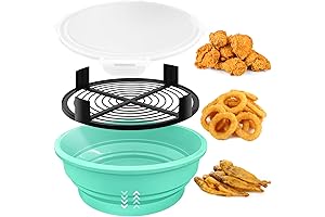 Fish Breader Shaker Bowl, Collapsible Batter Bowl with Lid